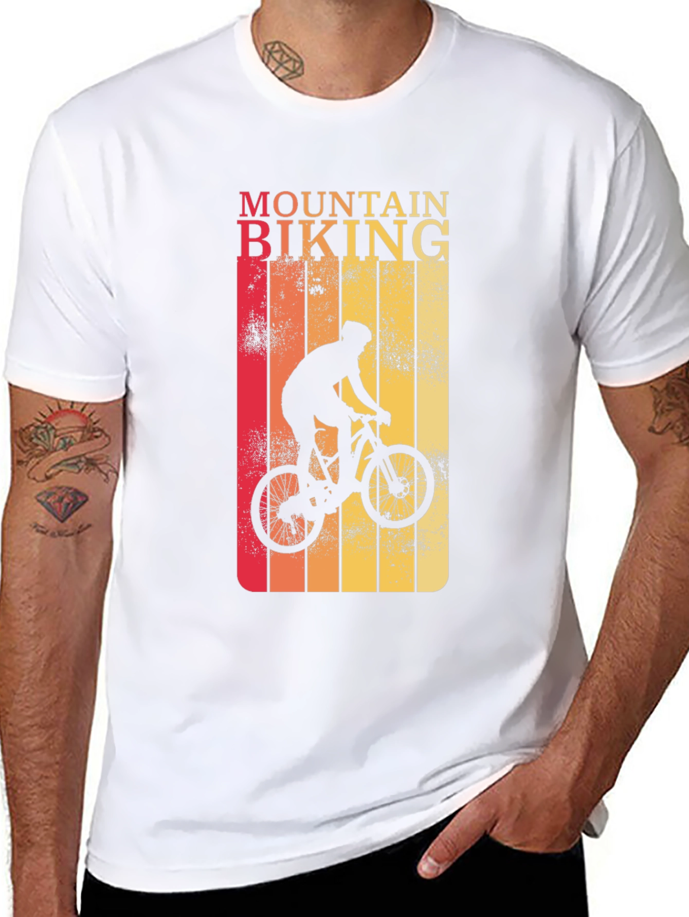 Mountain Biking Graphic Tee - Retro Style