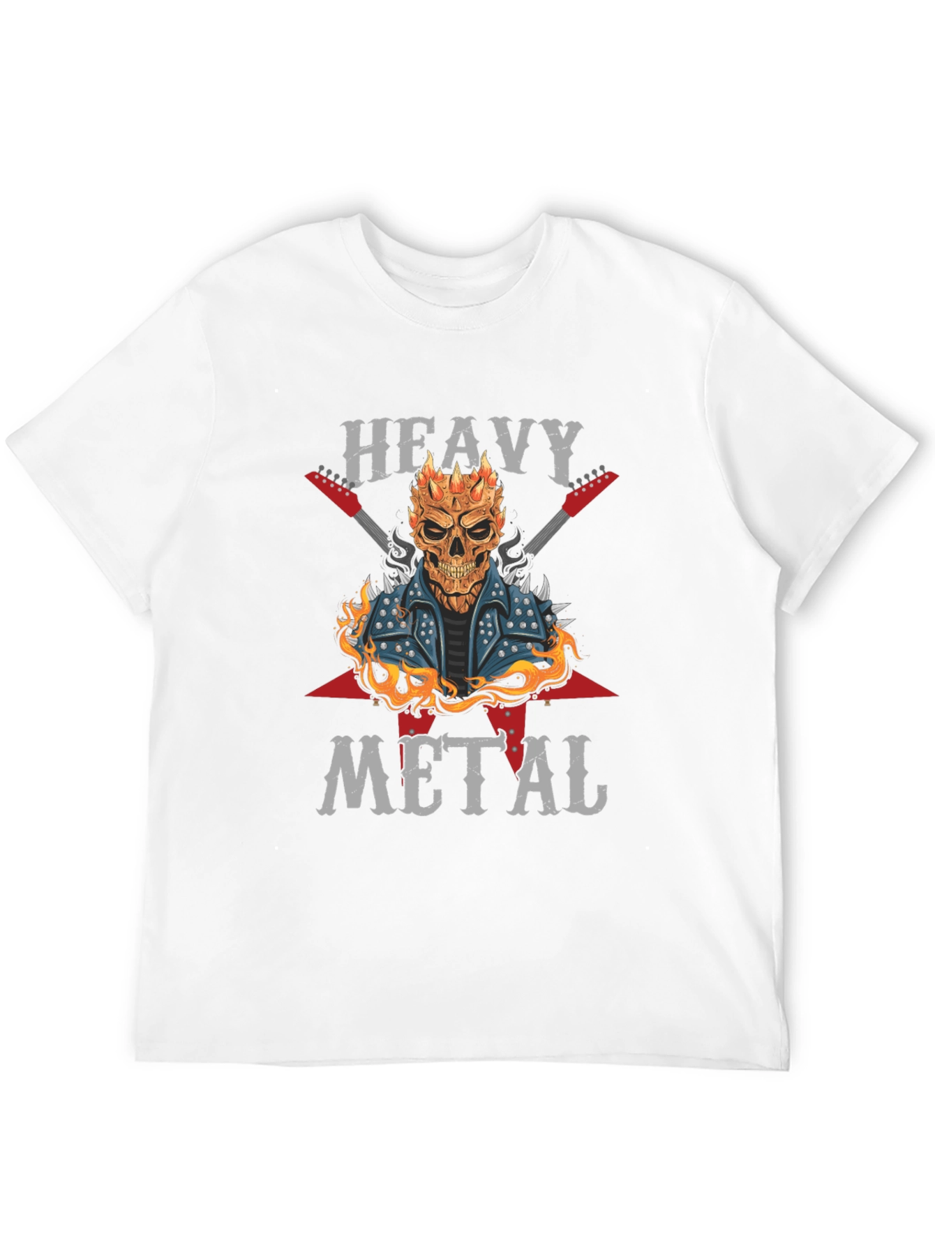 Heavy Metal Graphic T-Shirt - Rocker Skull Design