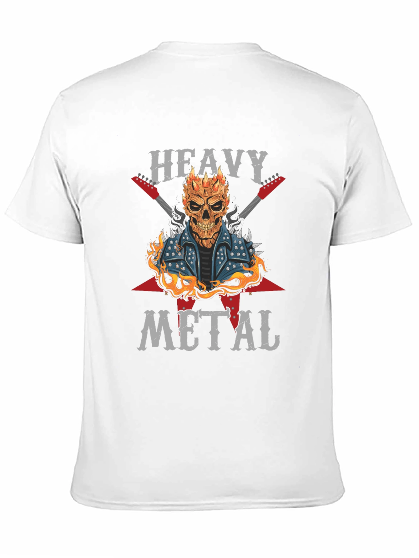 Heavy Metal Graphic T-Shirt - Rocker Skull Design