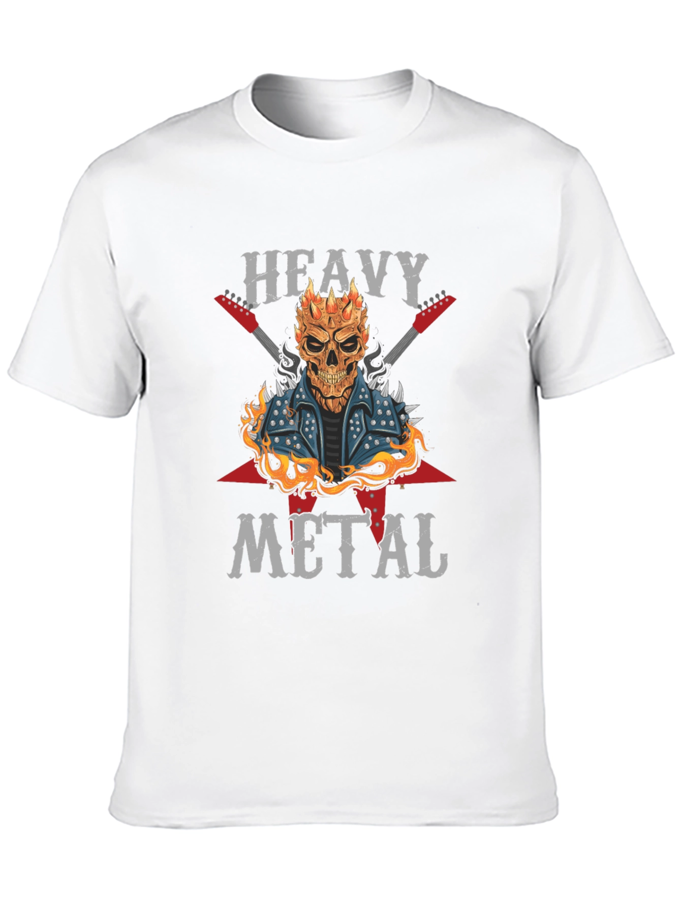 Heavy Metal Graphic T-Shirt - Rocker Skull Design