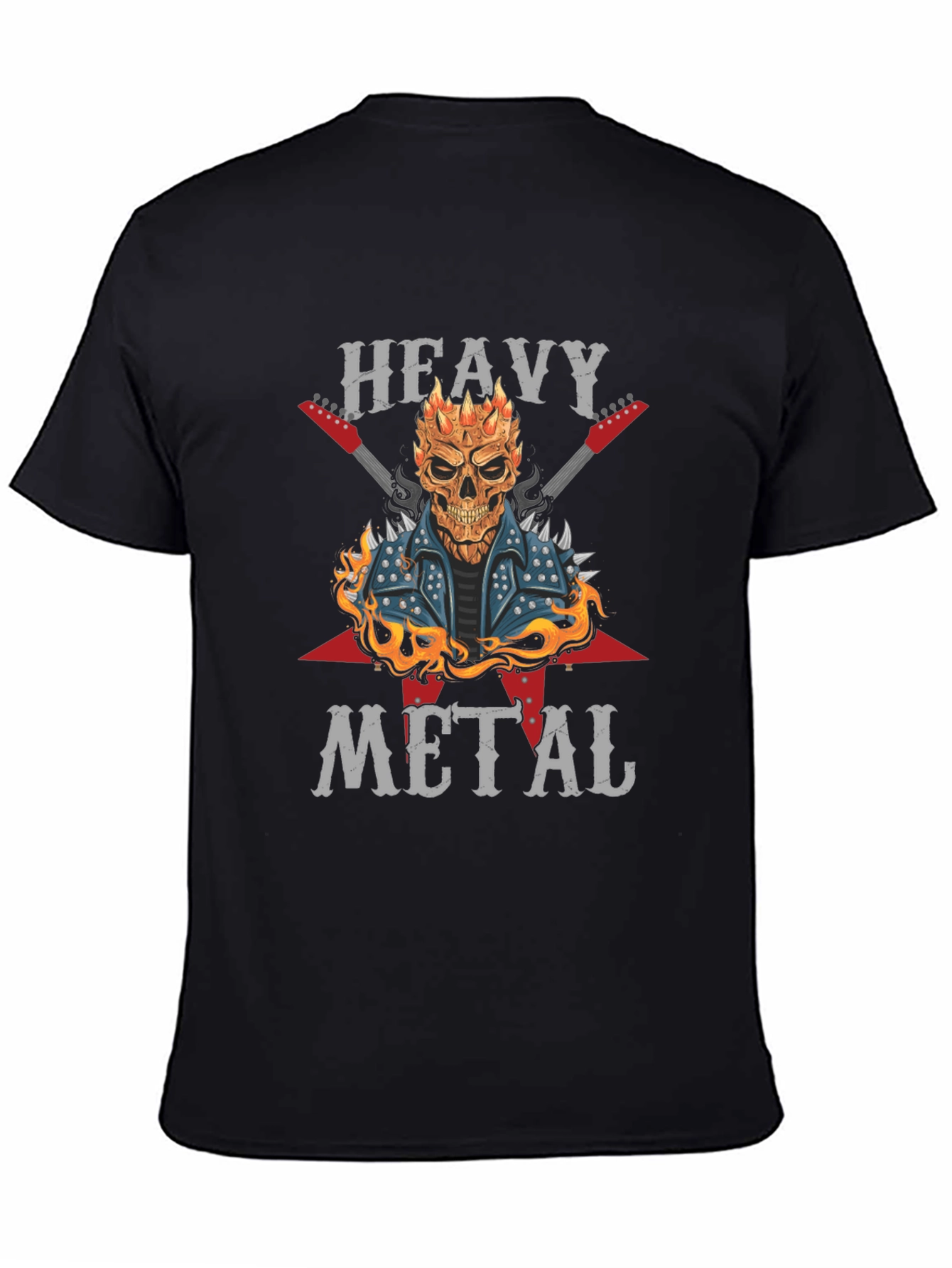 Heavy Metal Graphic T-Shirt - Rocker Skull Design