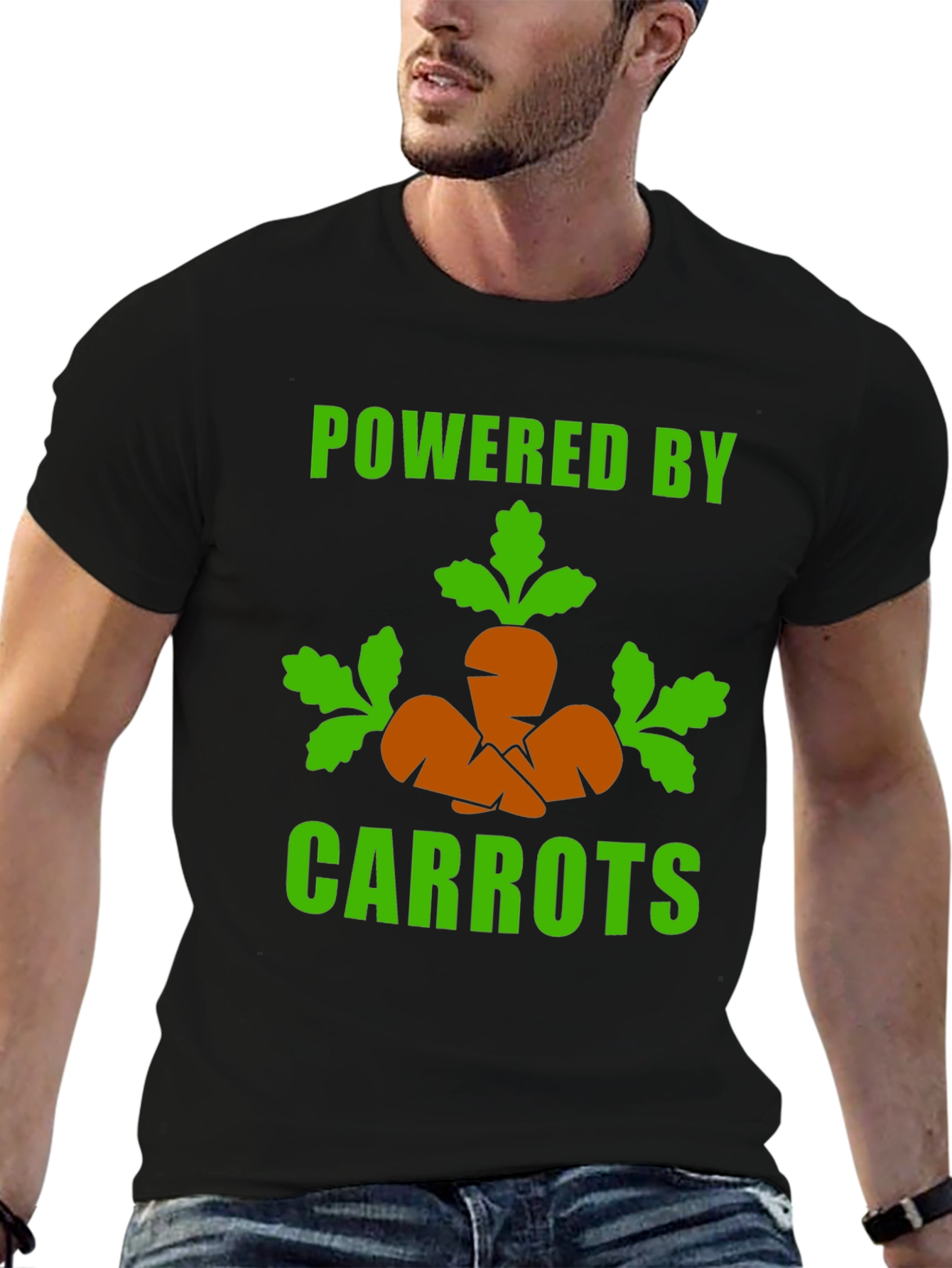 Powered By Carrots - Funny Vegan T-Shirt