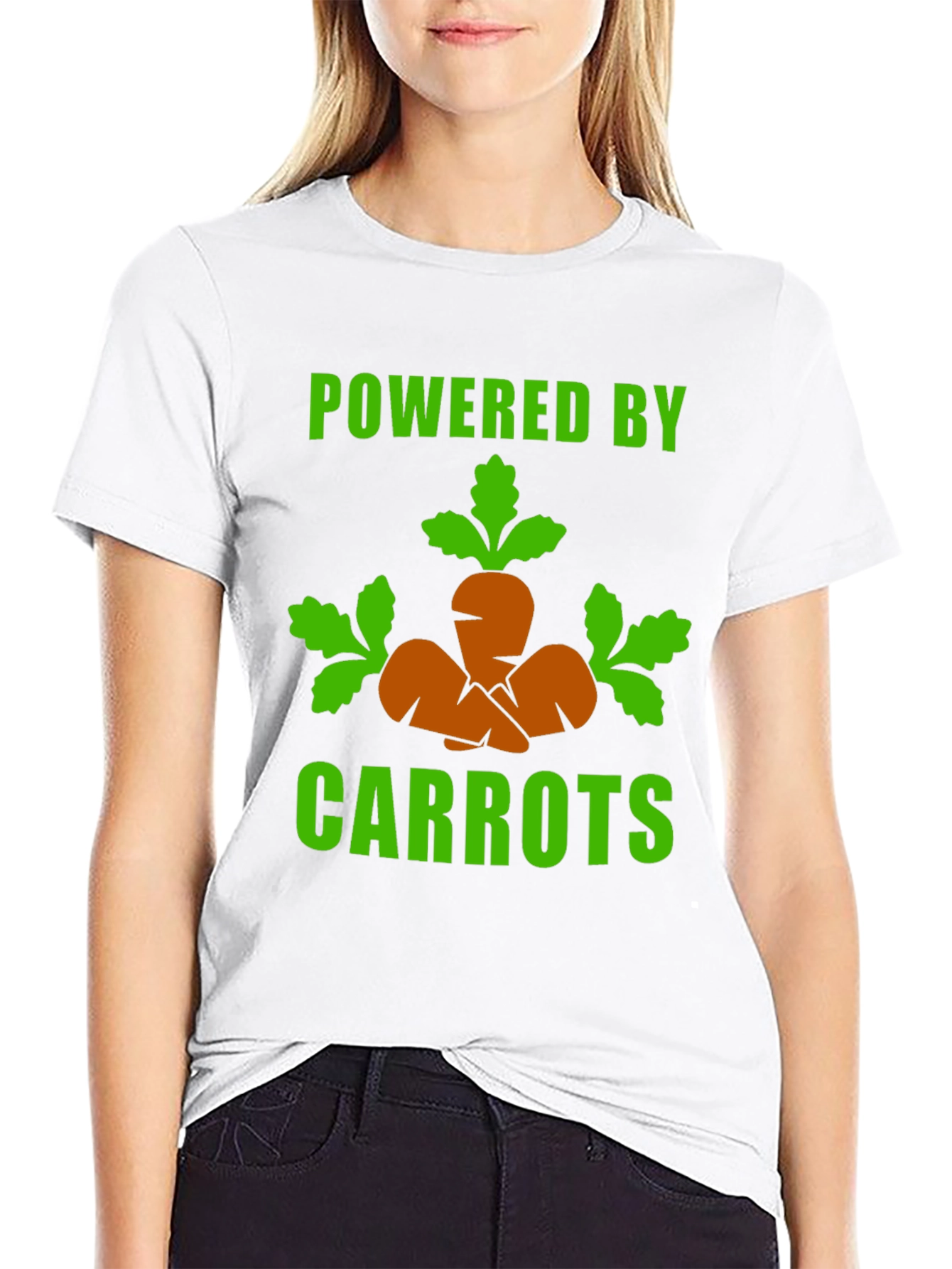 Powered By Carrots - Funny Vegan T-Shirt