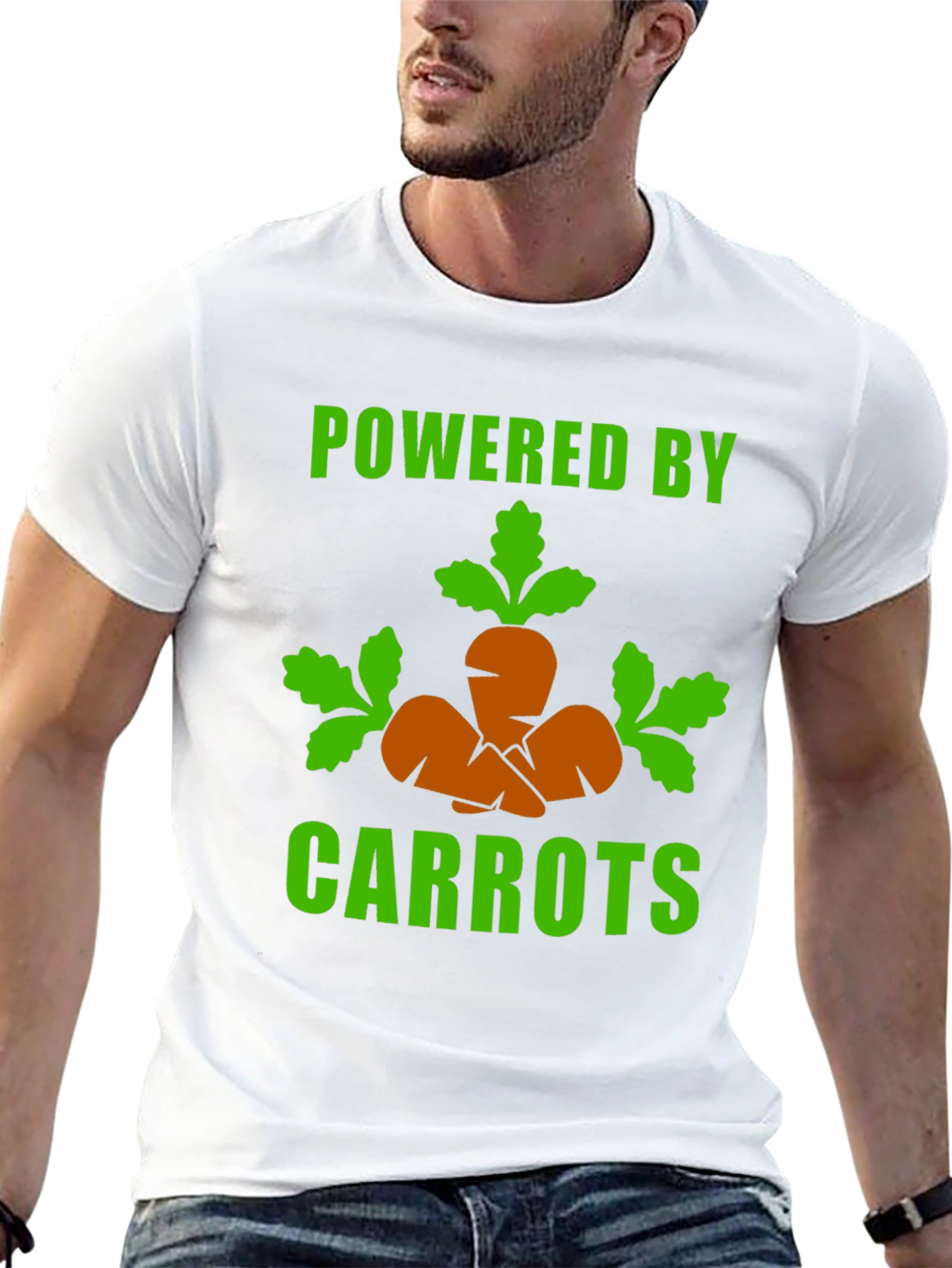Powered By Carrots - Funny Vegan T-Shirt