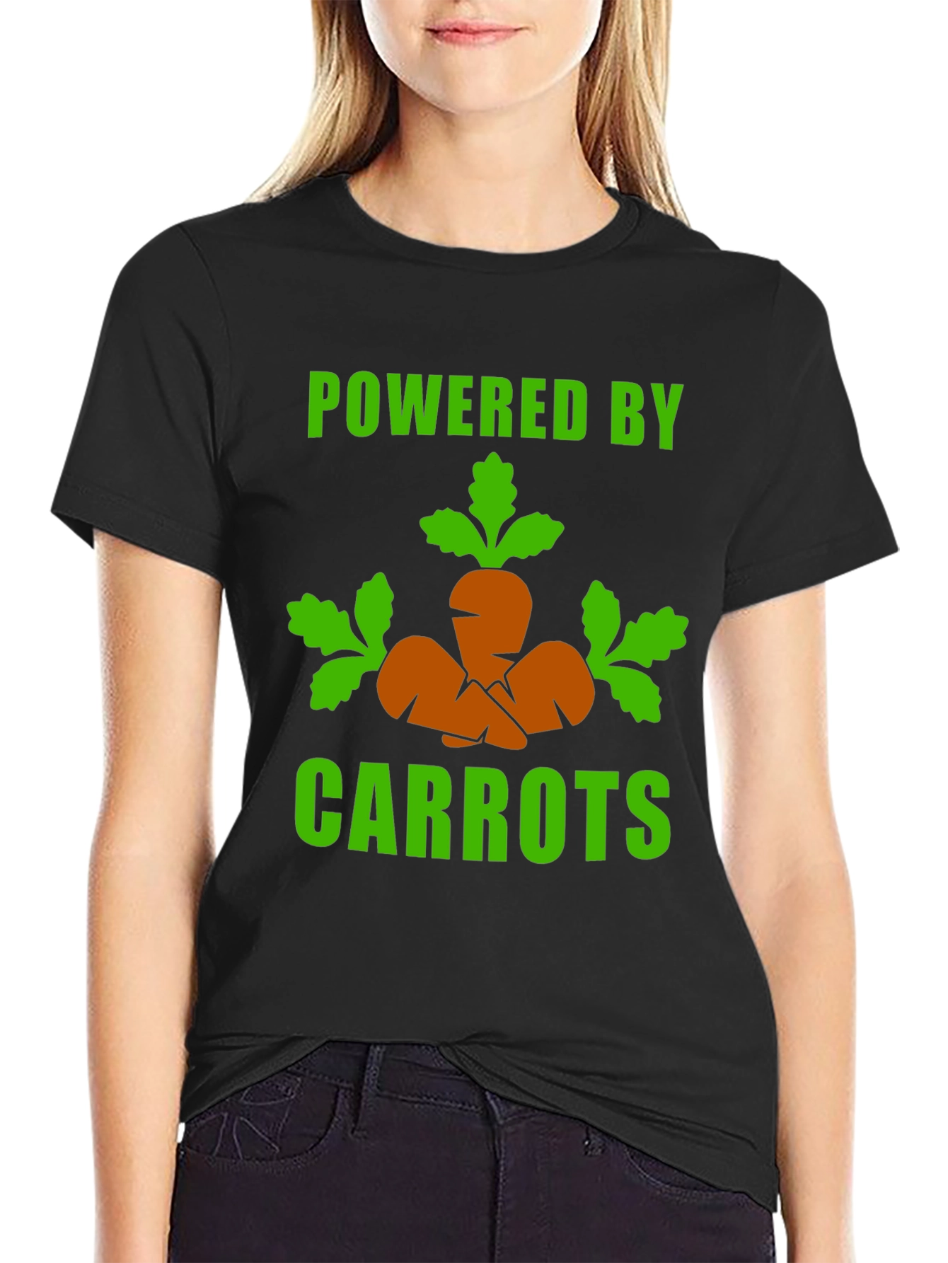 Powered By Carrots - Funny Vegan T-Shirt