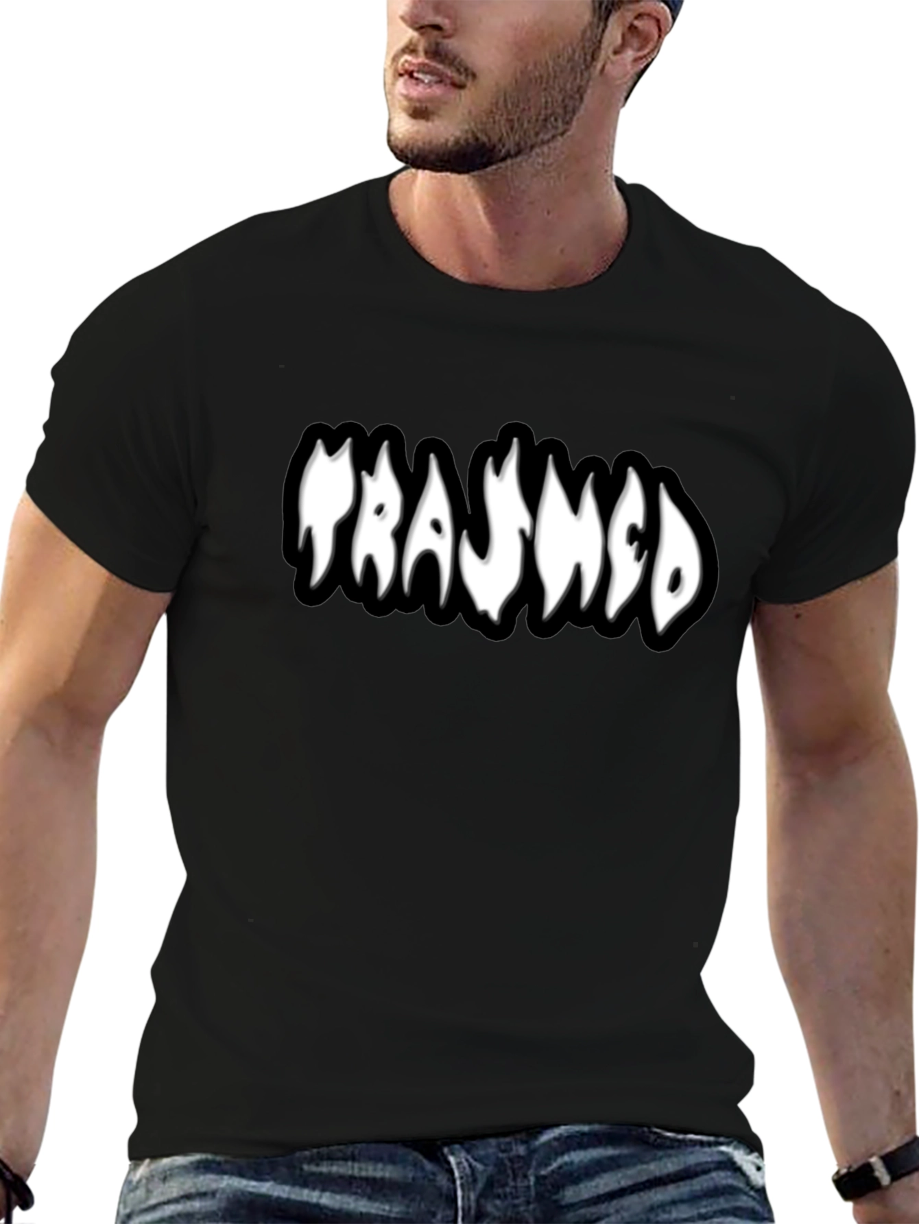 Trashed Black T-Shirt - Unique Graphic Tee
