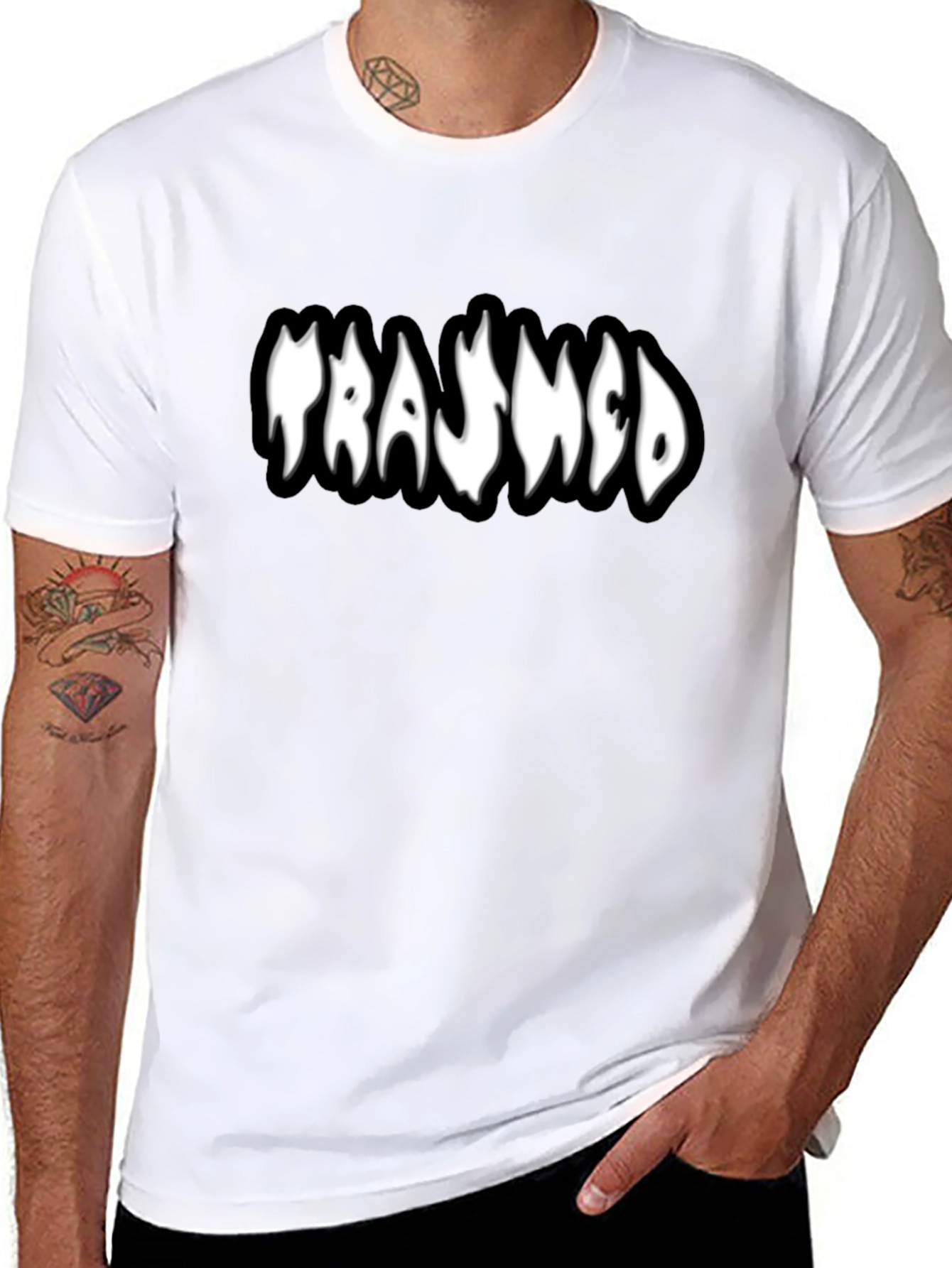 Trashed Black T-Shirt - Unique Graphic Tee