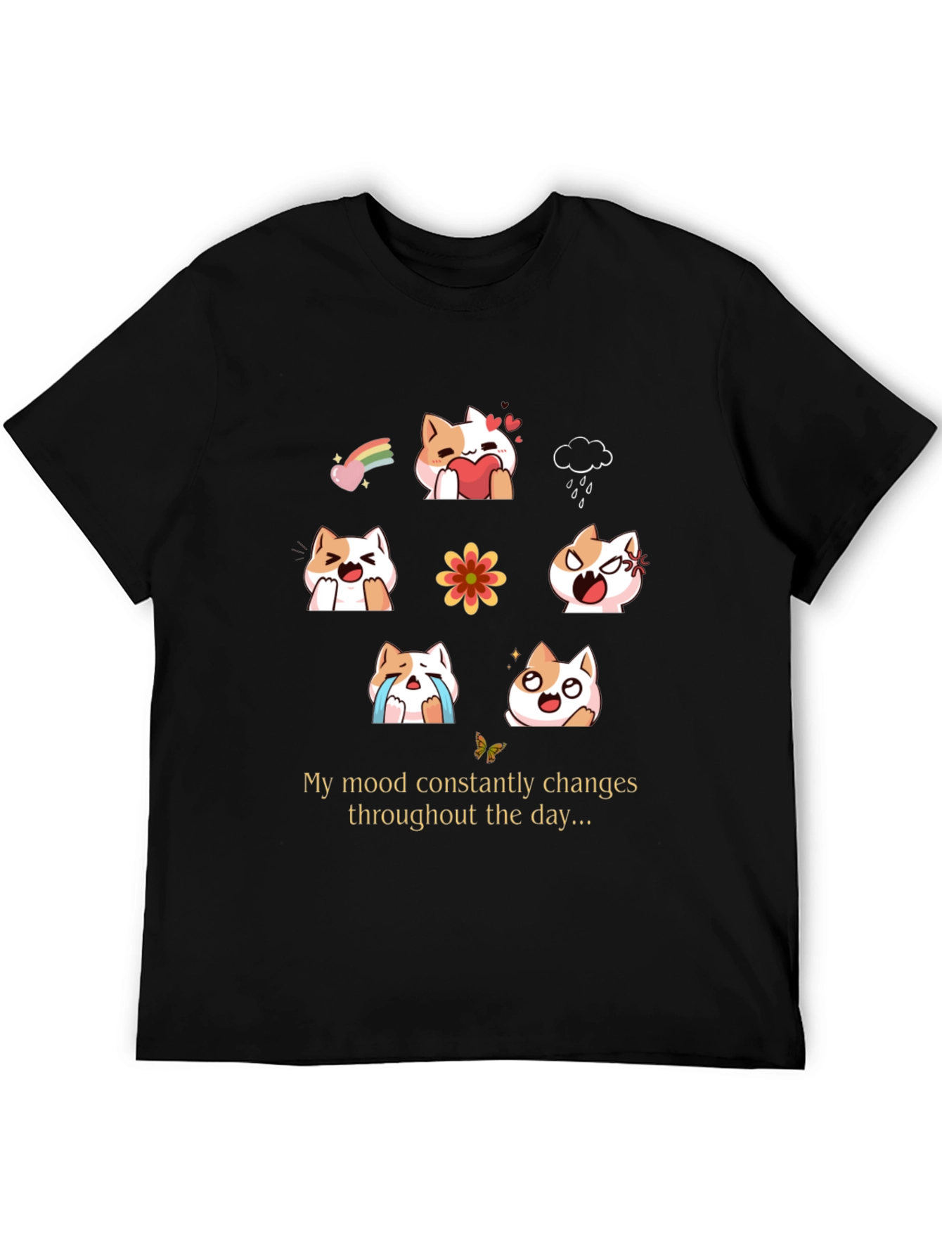 Mood Cats Graphic T-Shirt - Everyday Emotions