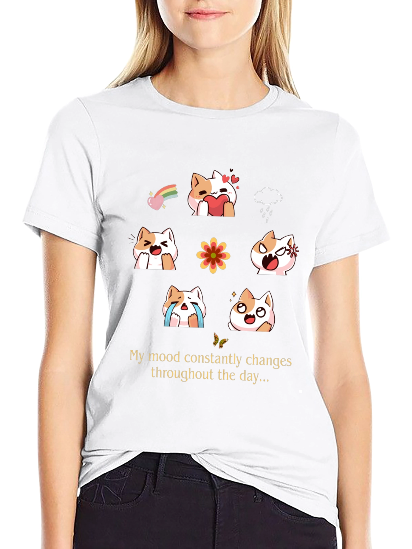 Mood Cats Graphic T-Shirt - Everyday Emotions