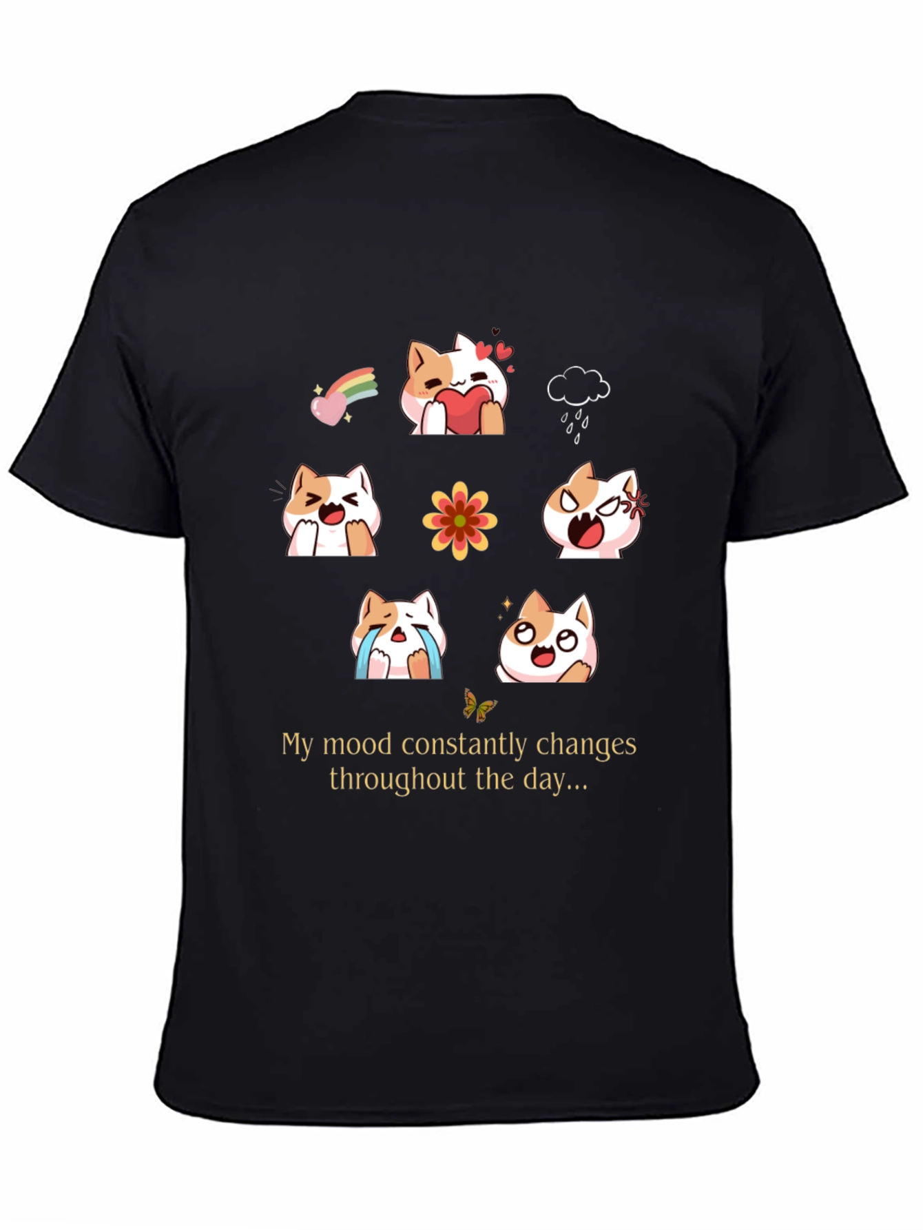 Mood Cats Graphic T-Shirt - Everyday Emotions