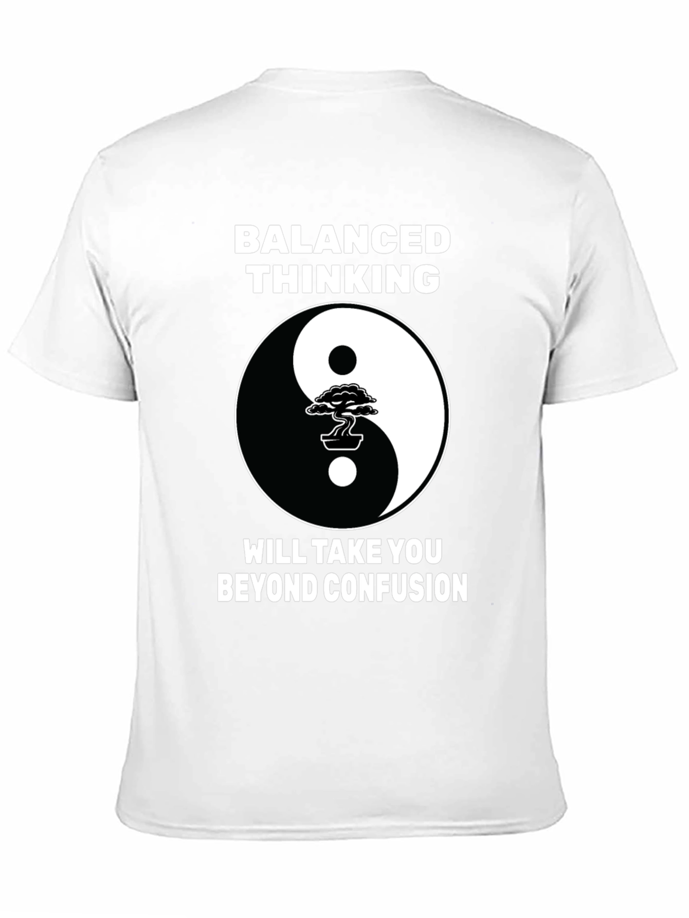 Balanced Thinking Yin Yang Bonsai Tree Graphic T-Shirt