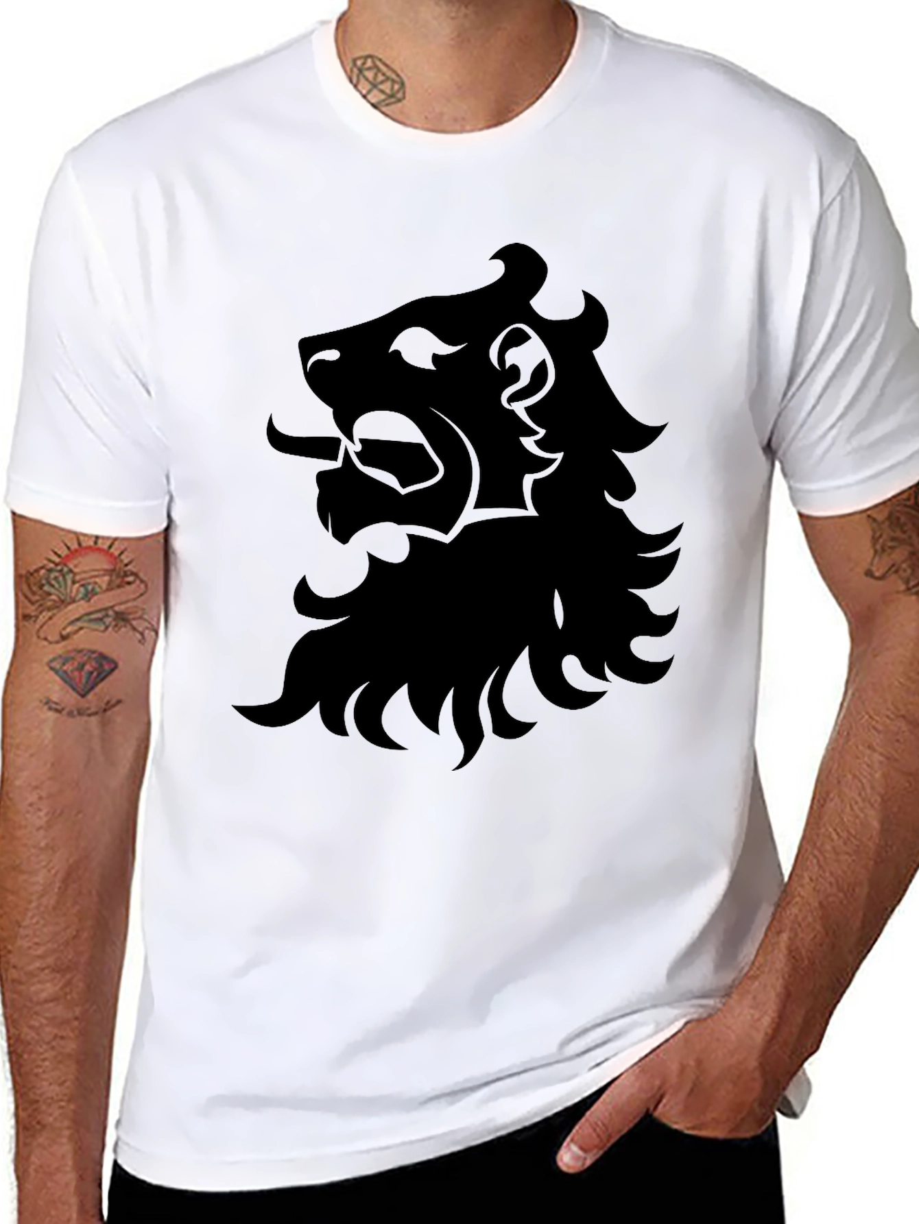 Black Lion Graphic T-Shirt - Bold Design