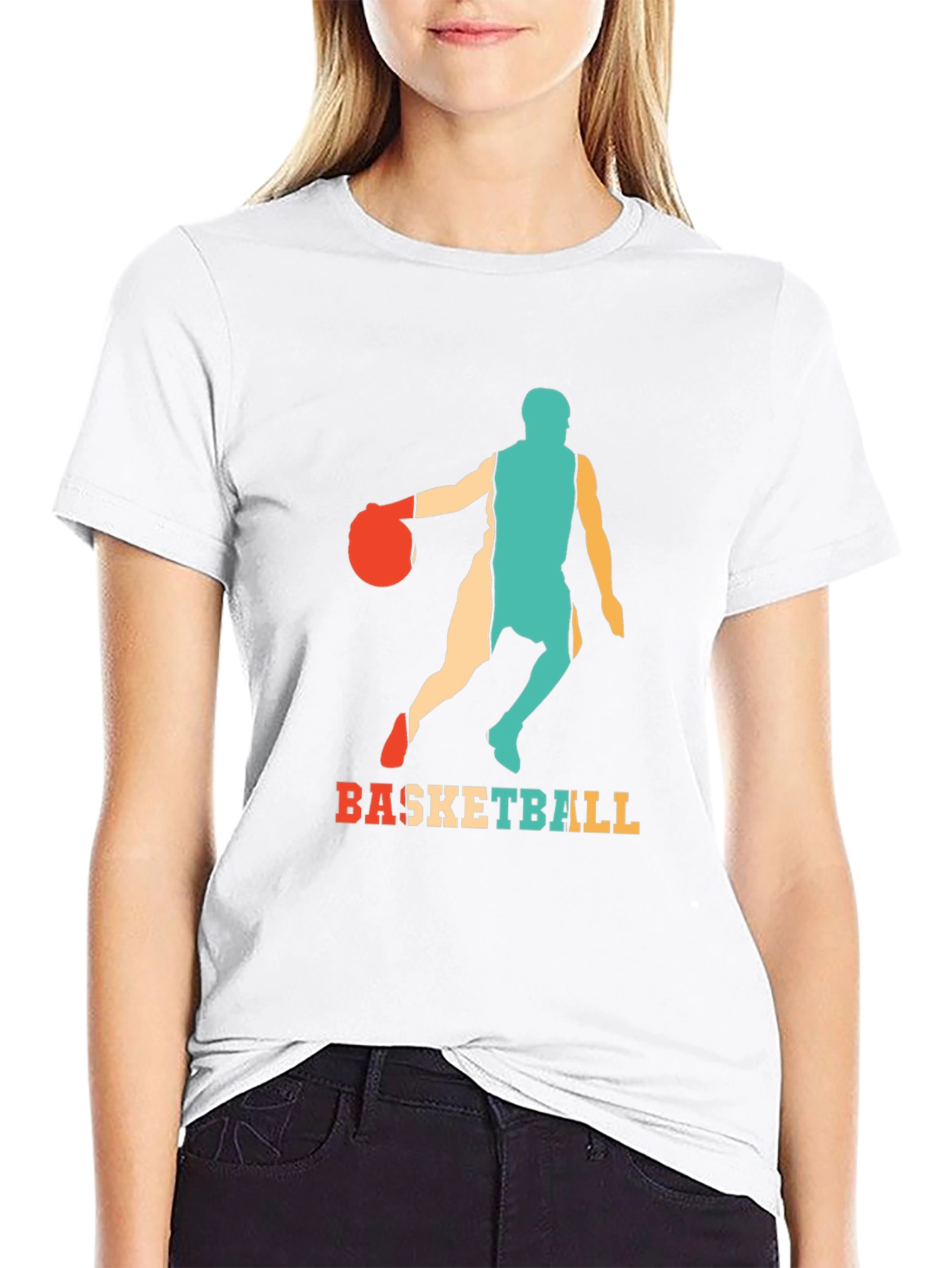 Basketball Graphic Tee - Retro Style Mens T-Shirt