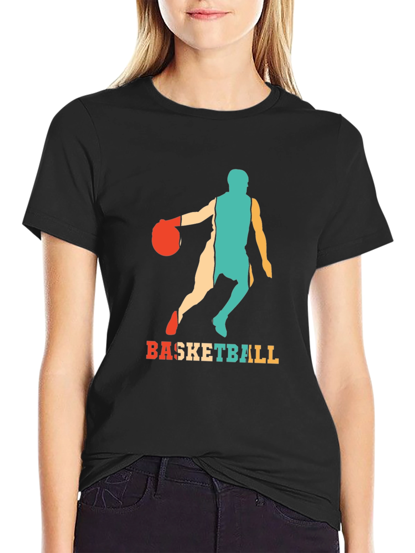Basketball Graphic Tee - Retro Style Mens T-Shirt