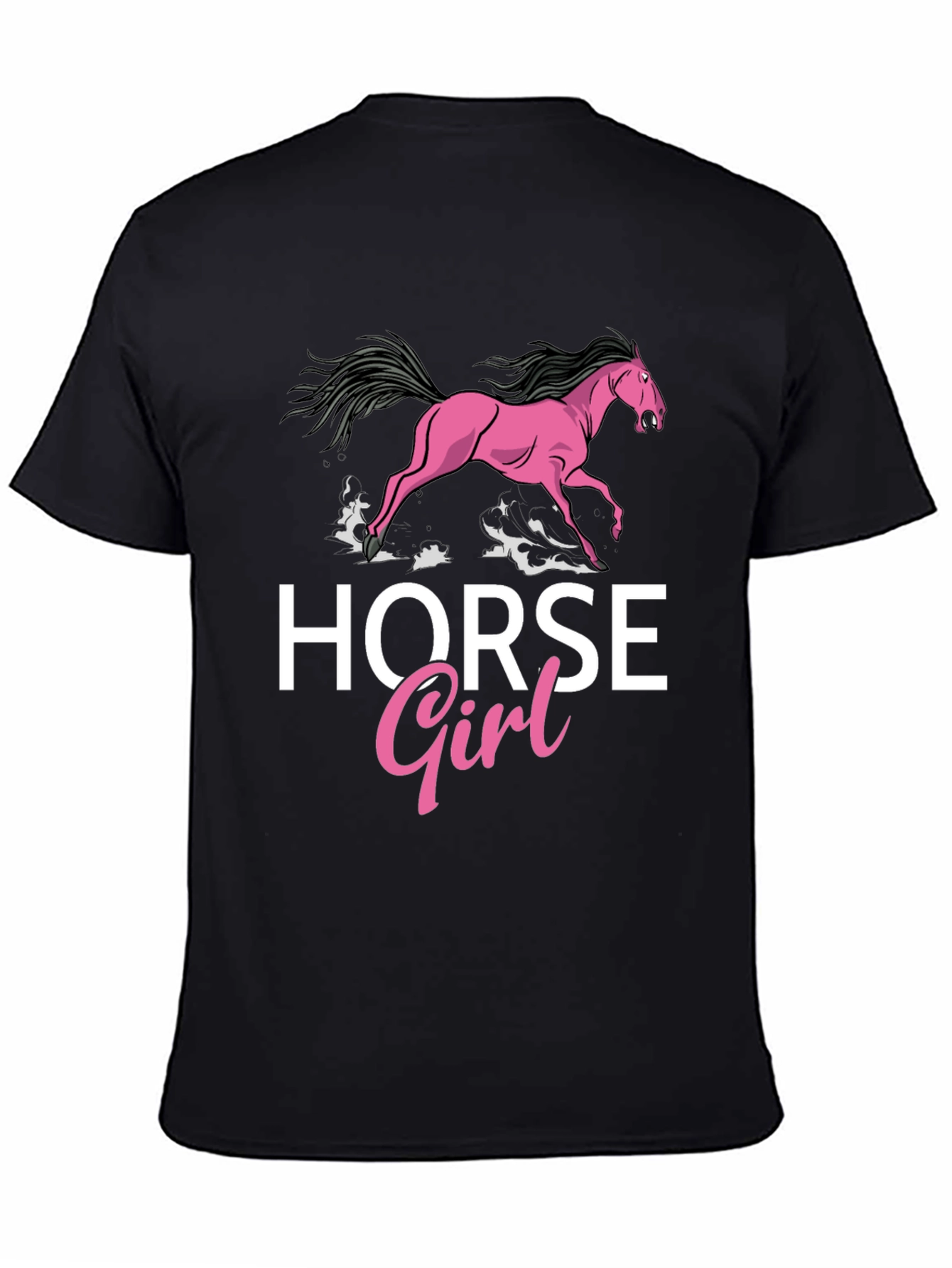 Horse Girl T-Shirt - Black Cotton Tee