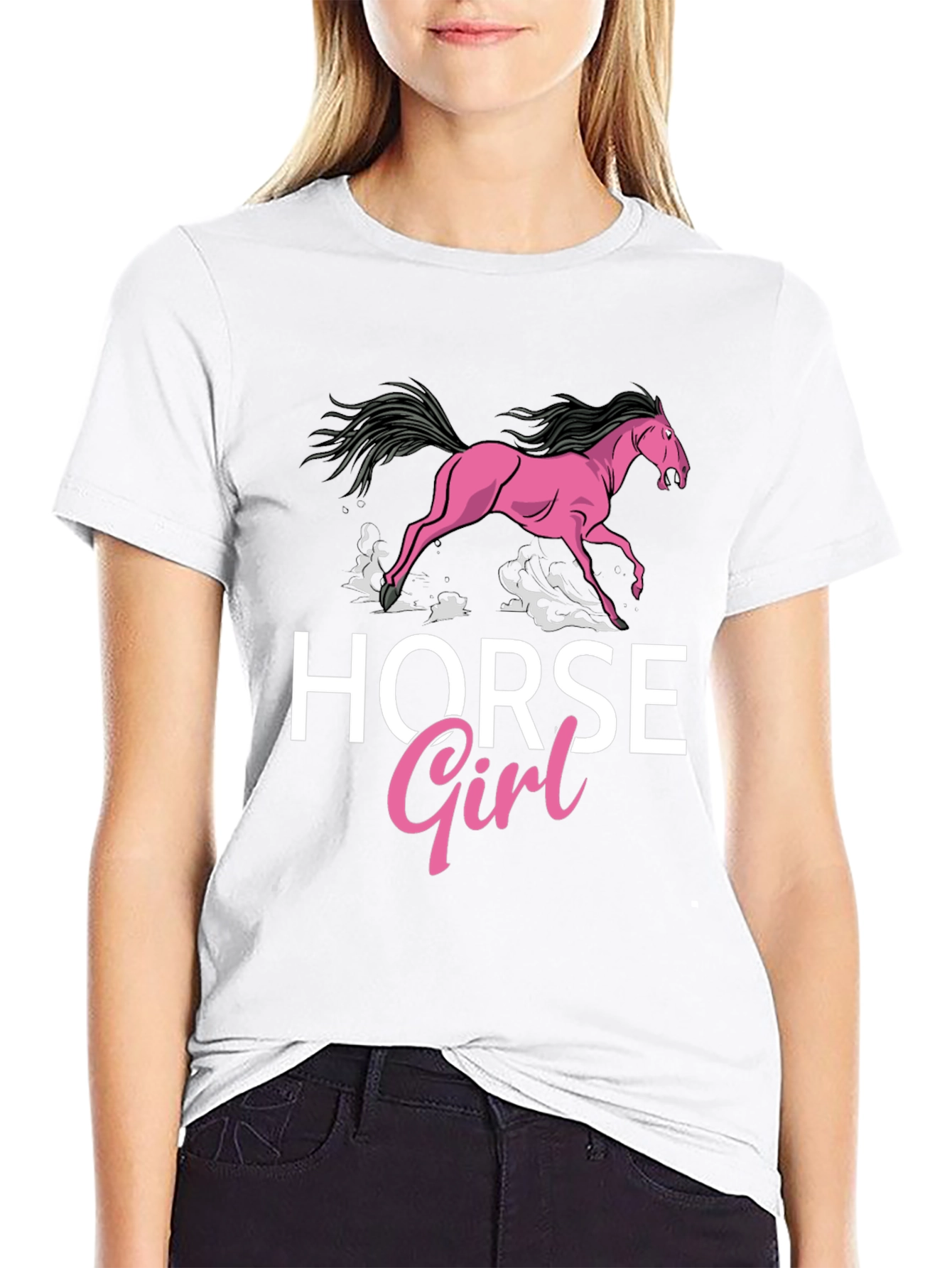 Horse Girl T-Shirt - Black Cotton Tee