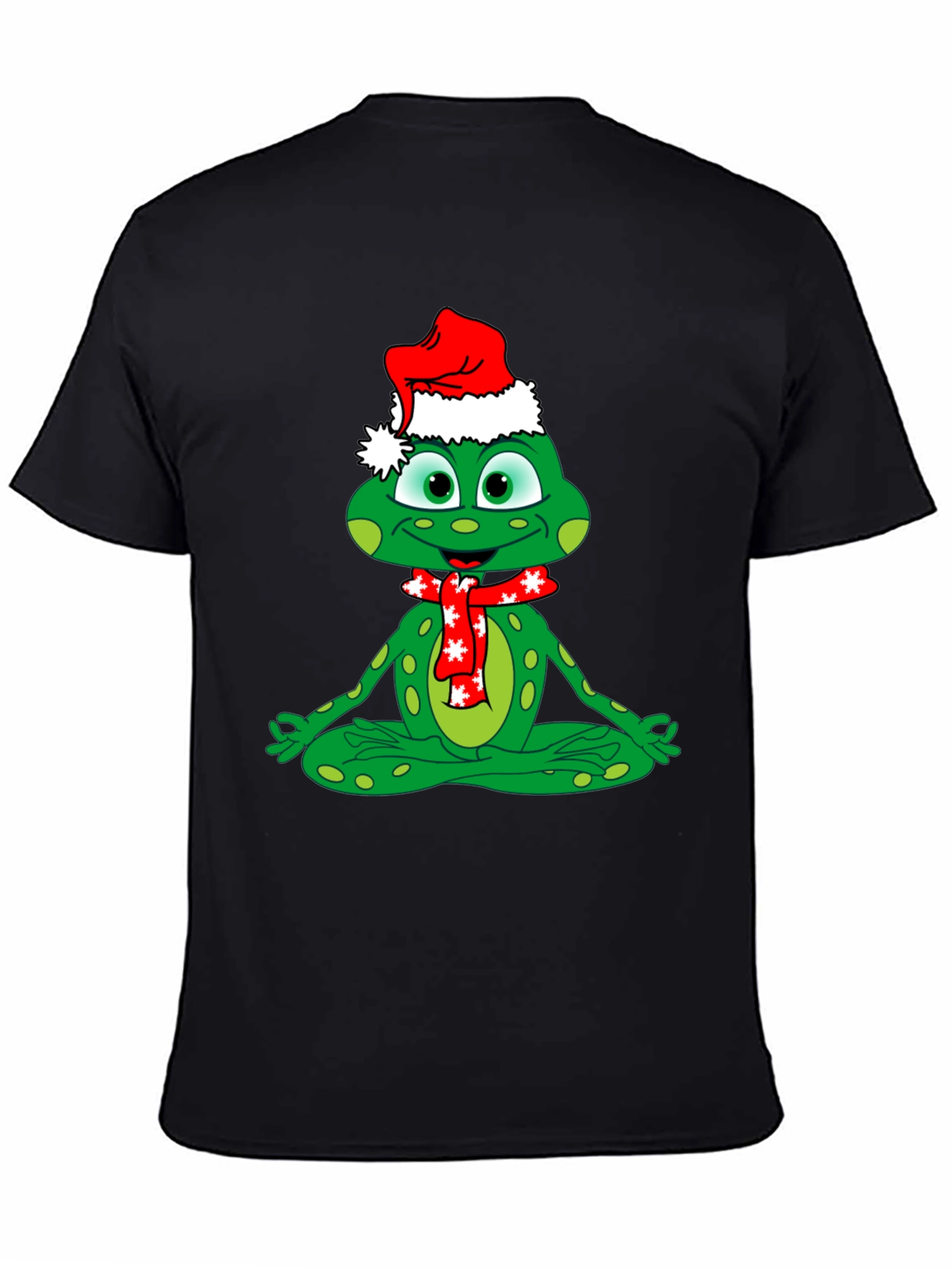 Festive Frog Tee: Meditating Christmas Cheer