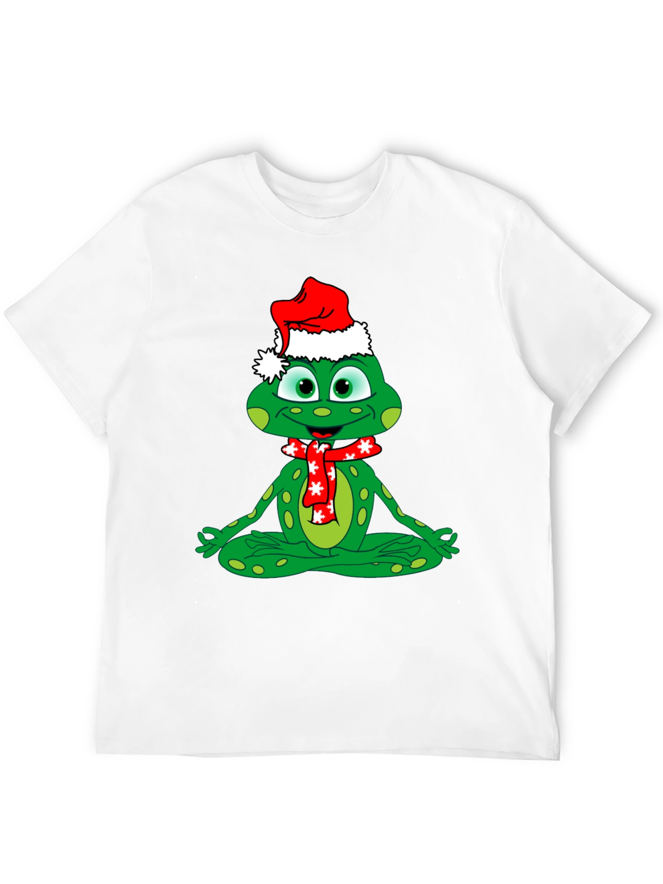 Festive Frog Tee: Meditating Christmas Cheer