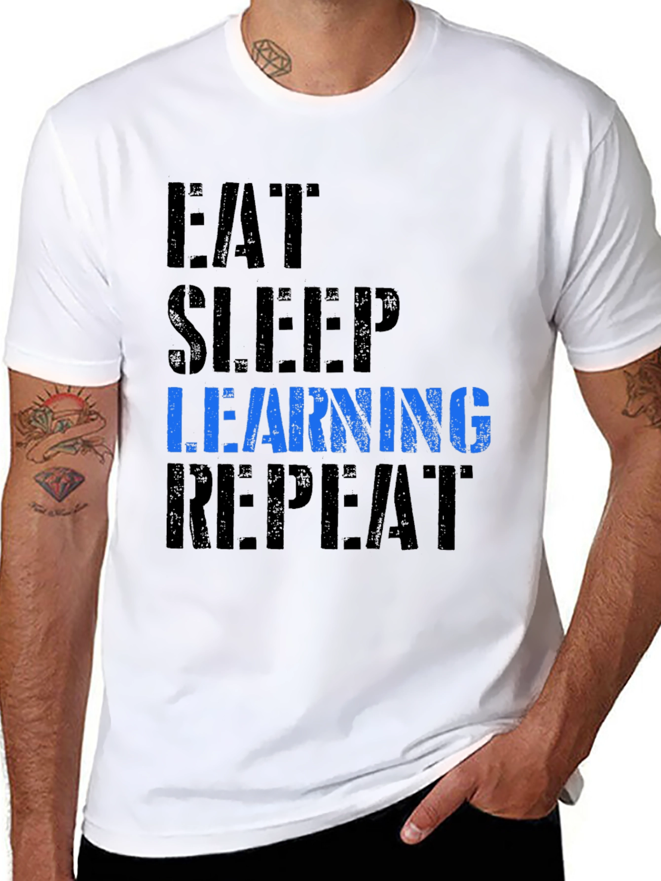 Eat Sleep Learning Repeat Graphic Tee