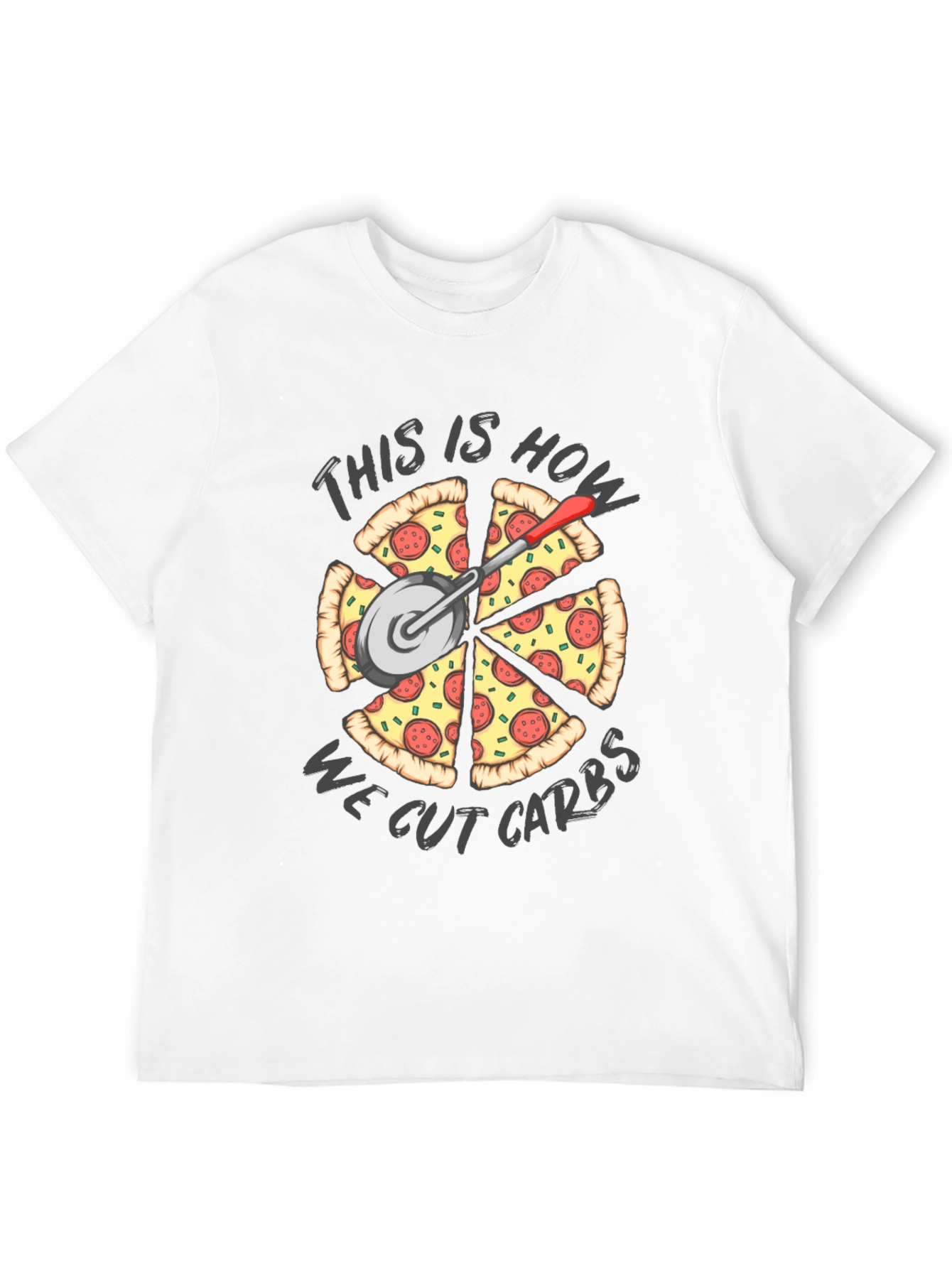Pizza Slices & Cutter: Cutting Carbs T-Shirt