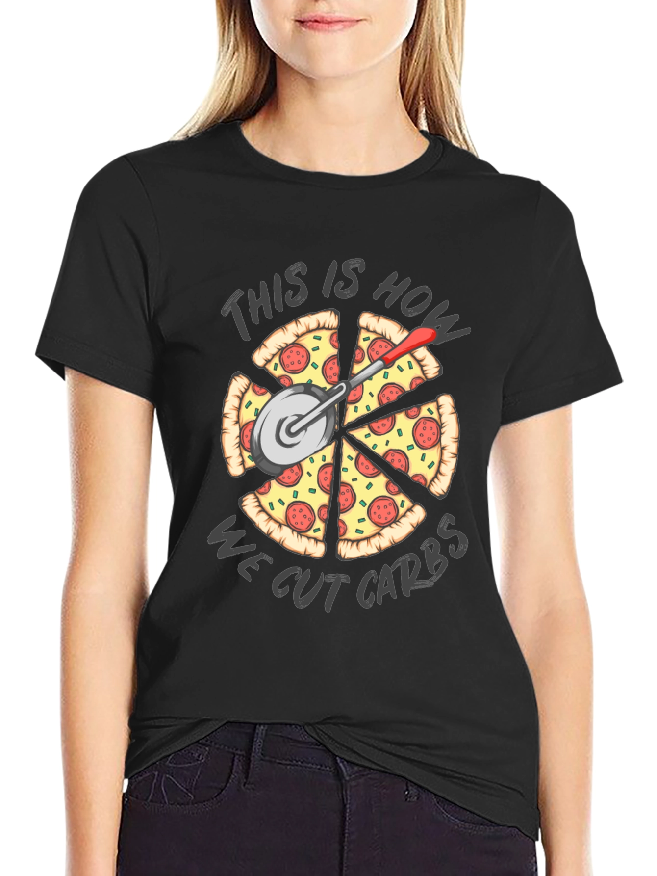 Pizza Slices & Cutter: Cutting Carbs T-Shirt