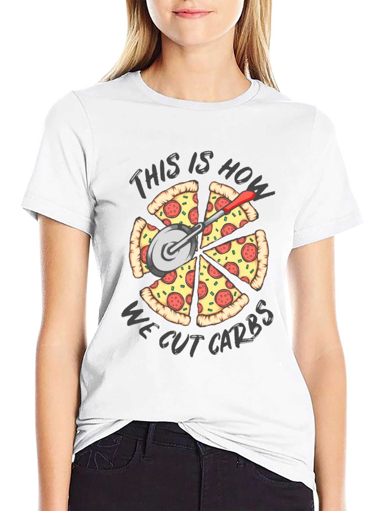 Pizza Slices & Cutter: Cutting Carbs T-Shirt