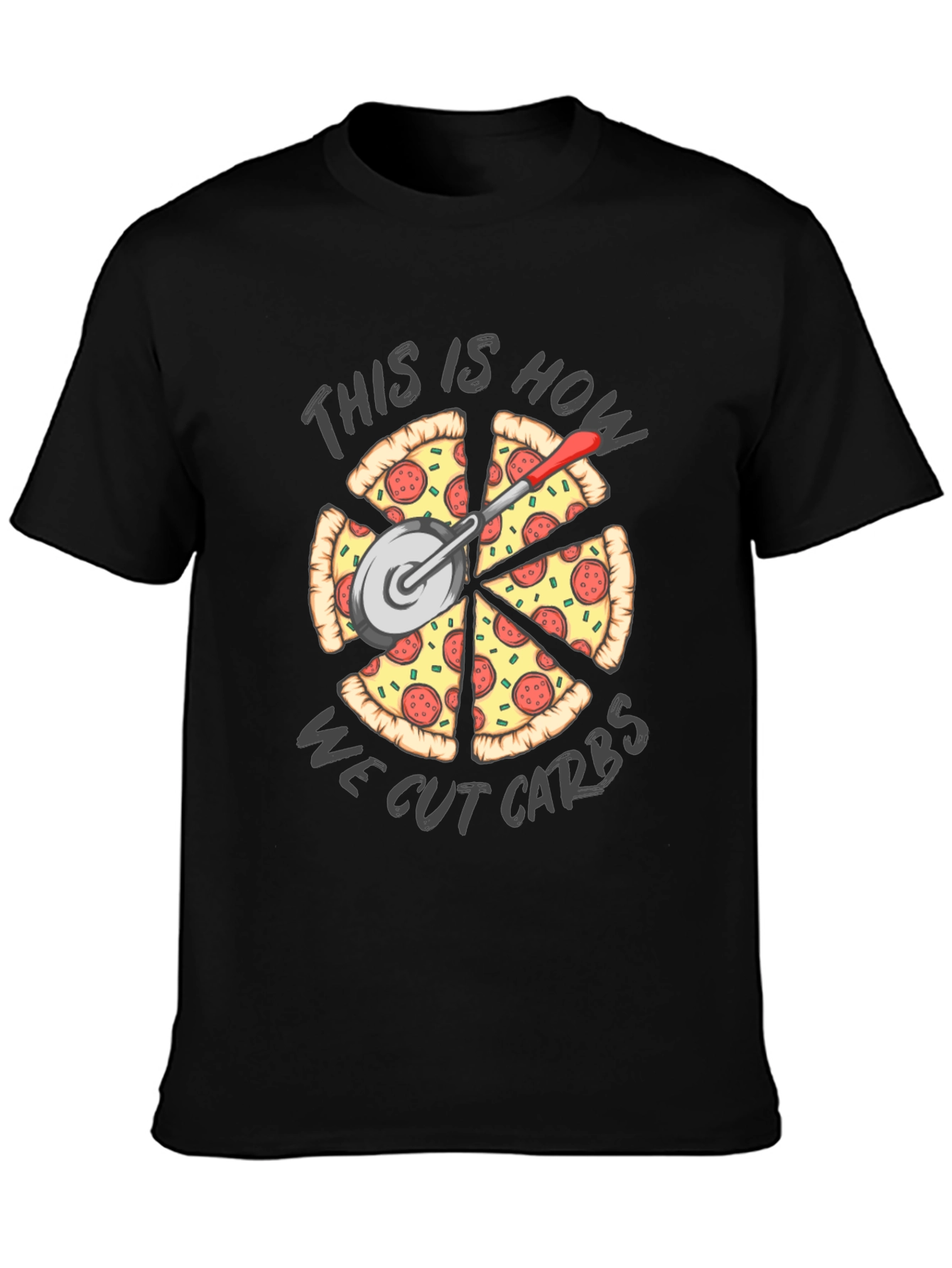 Pizza Slices & Cutter: Cutting Carbs T-Shirt