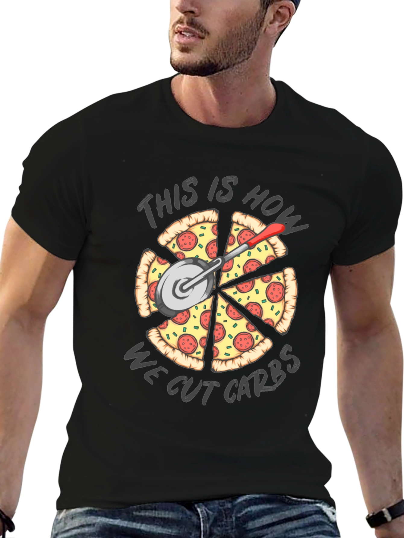 Pizza Slices & Cutter: Cutting Carbs T-Shirt