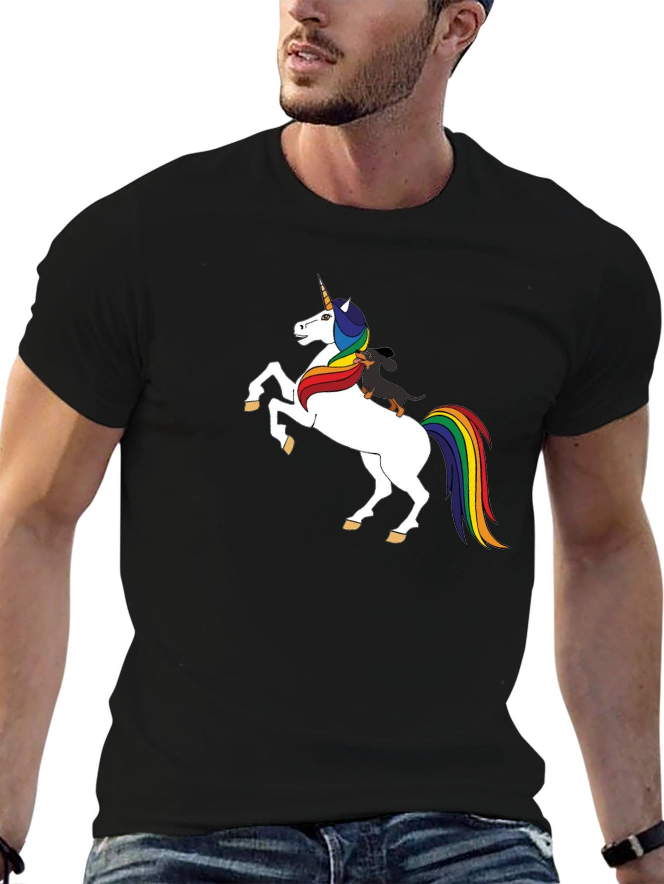 Unicorn and Dachshund Graphic Tee