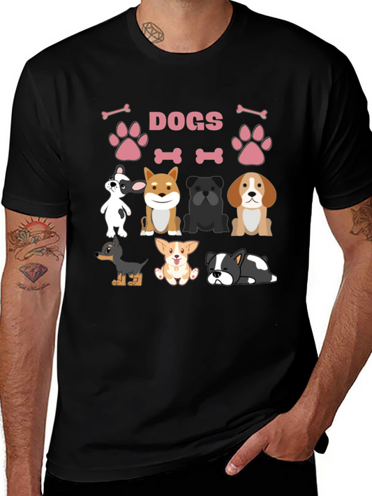 Cute Dogs Graphic Print T-Shirt