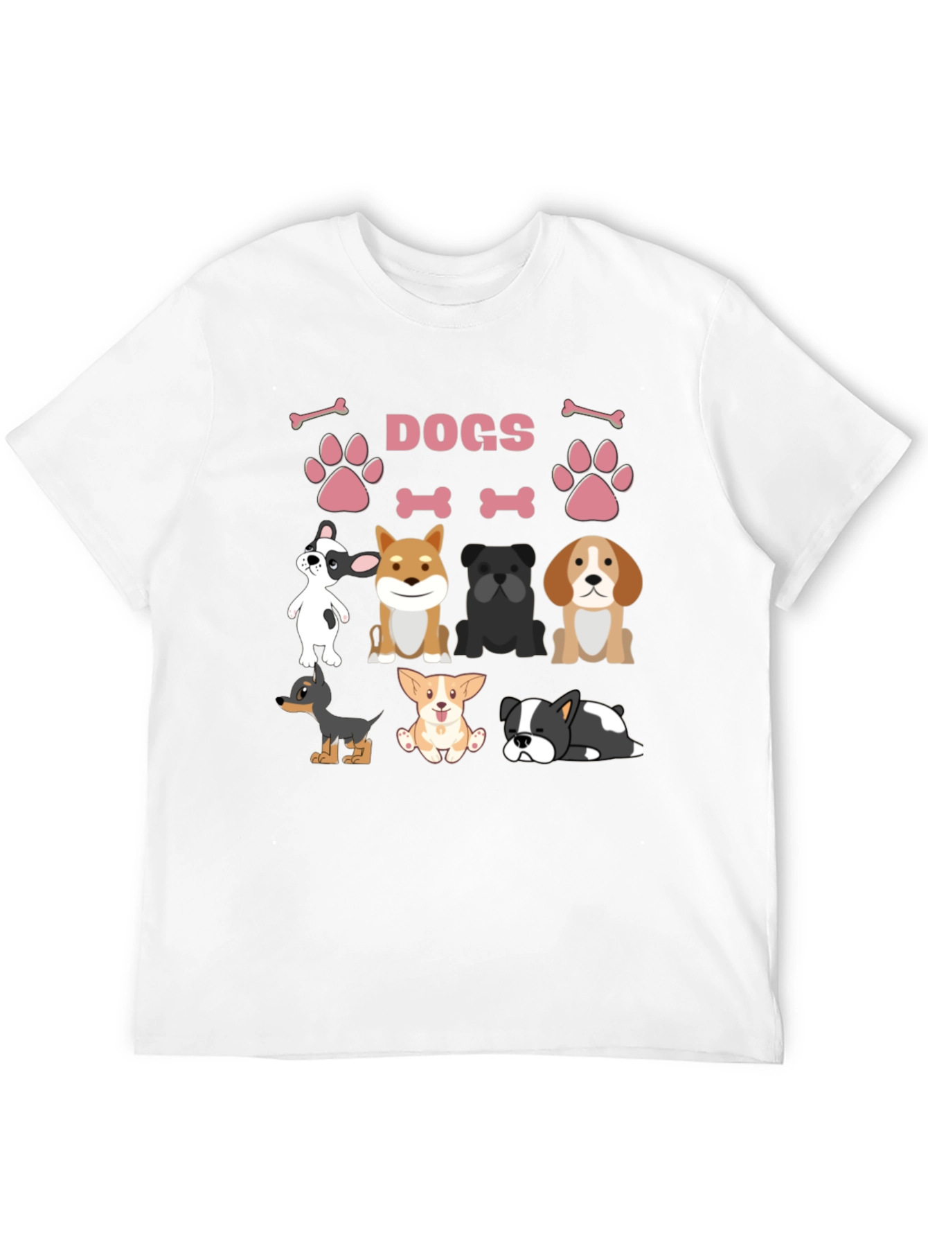 Cute Dogs Graphic Print T-Shirt