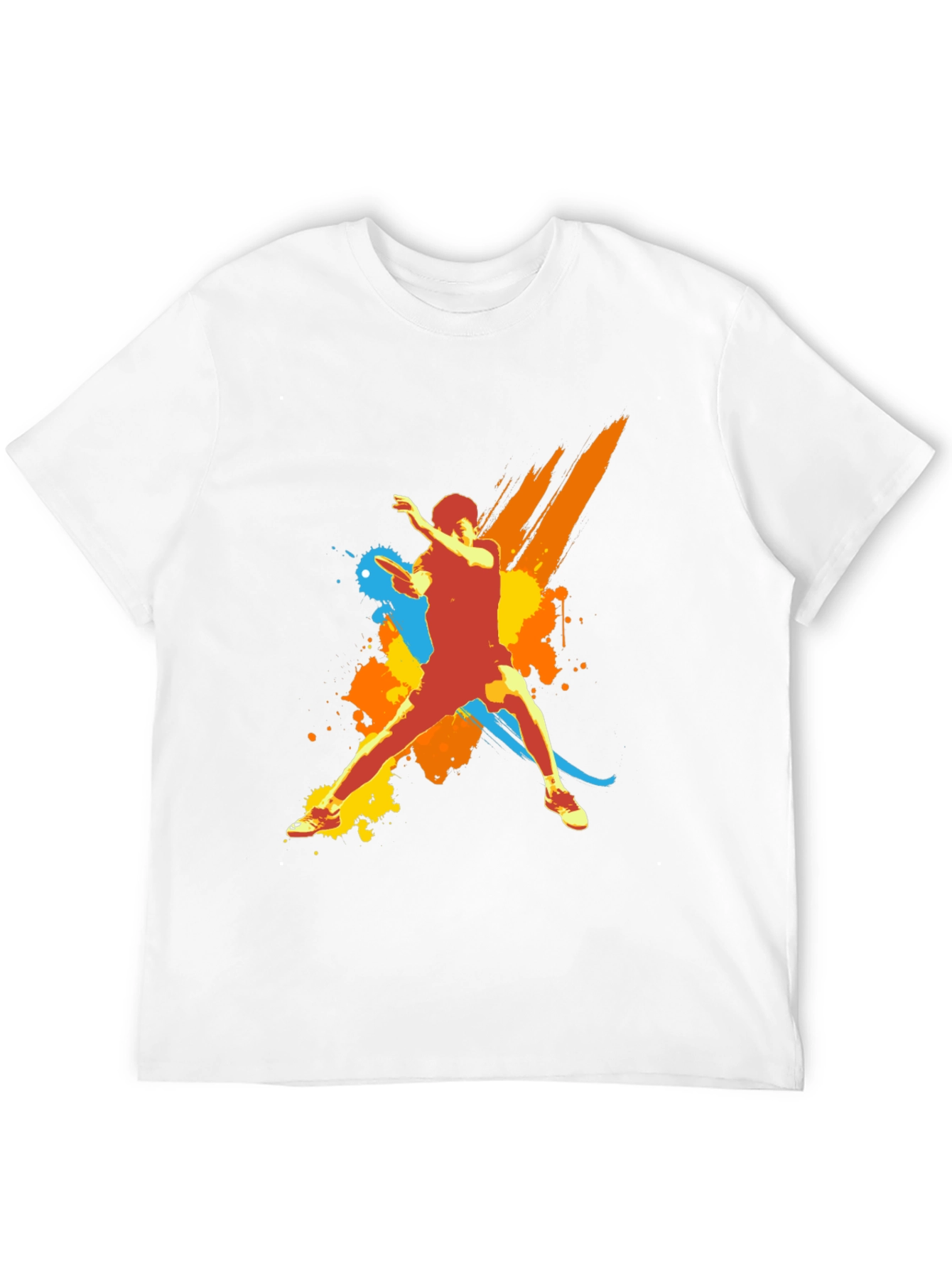 Abstract Athlete Graphic Tee - Black
