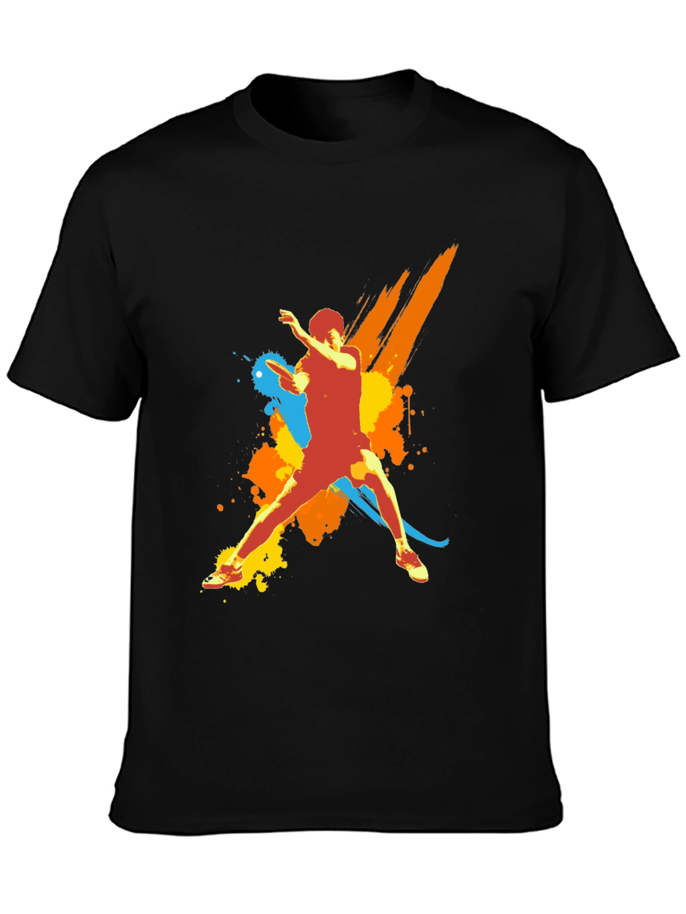 Abstract Athlete Graphic Tee - Black