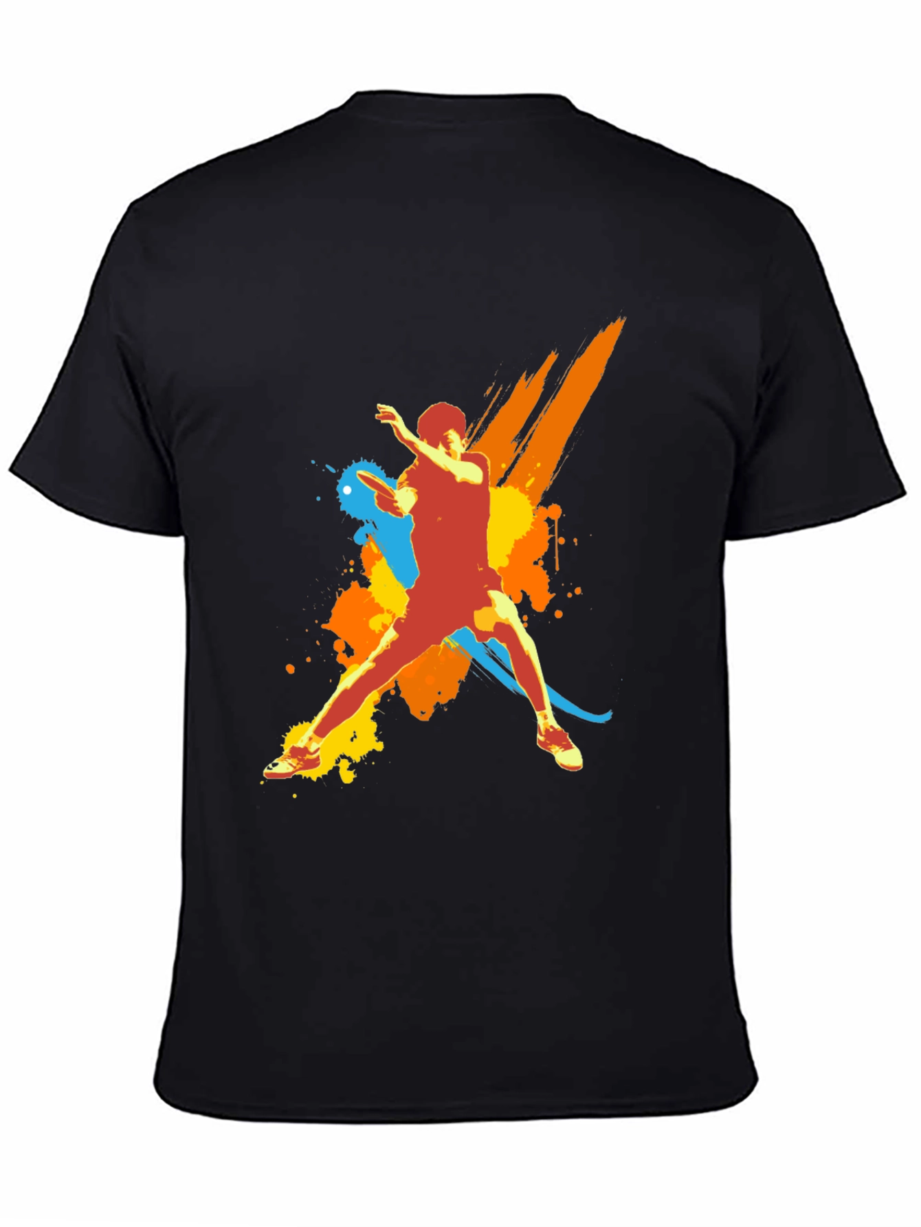 Abstract Athlete Graphic Tee - Black