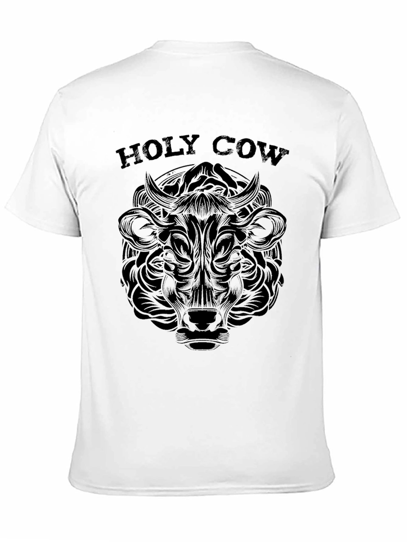 Holy Cow Graphic Tee - Black Crew Neck T-Shirt