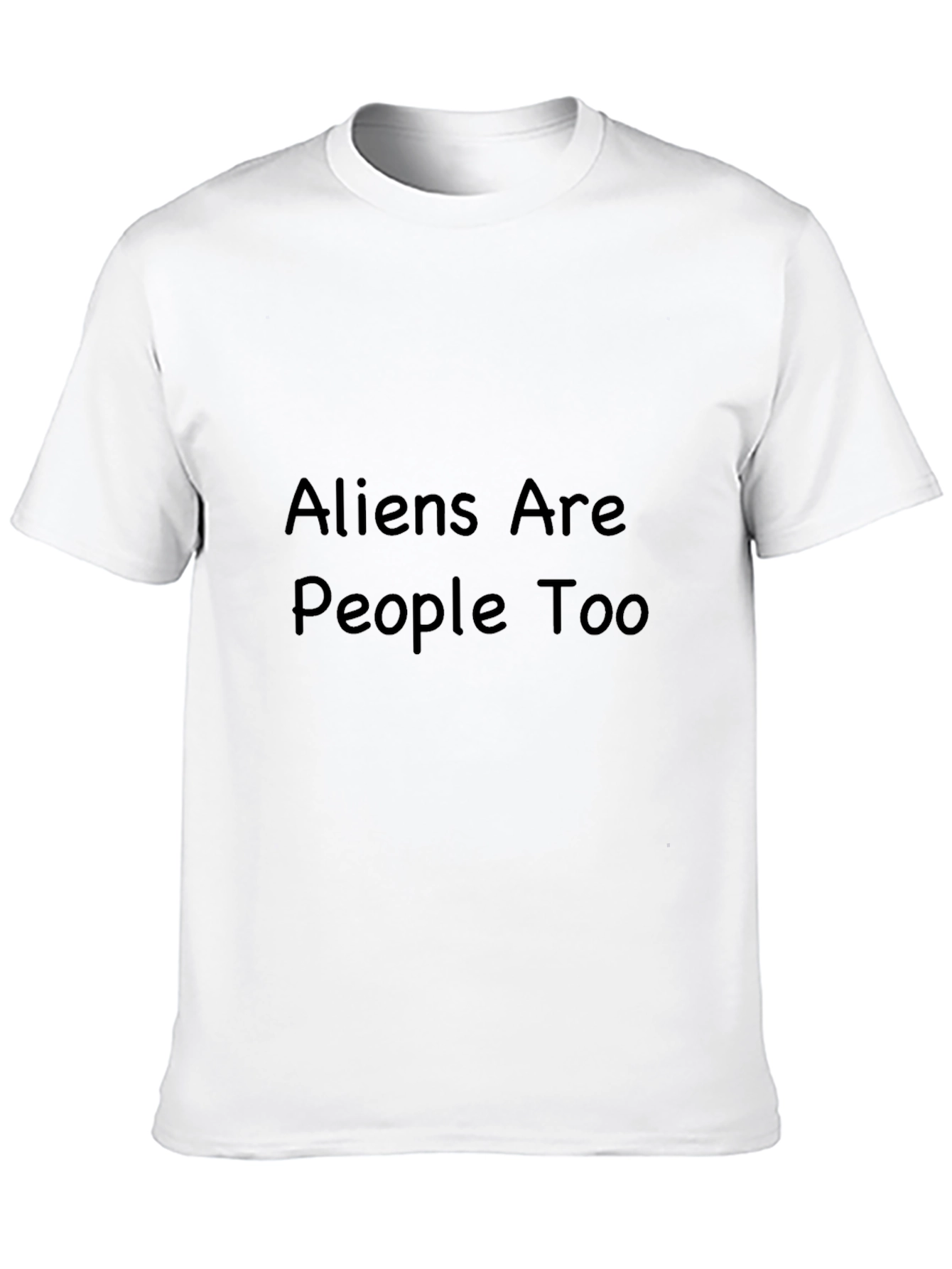 Aliens Are People Too T-Shirt - Black Crew Neck