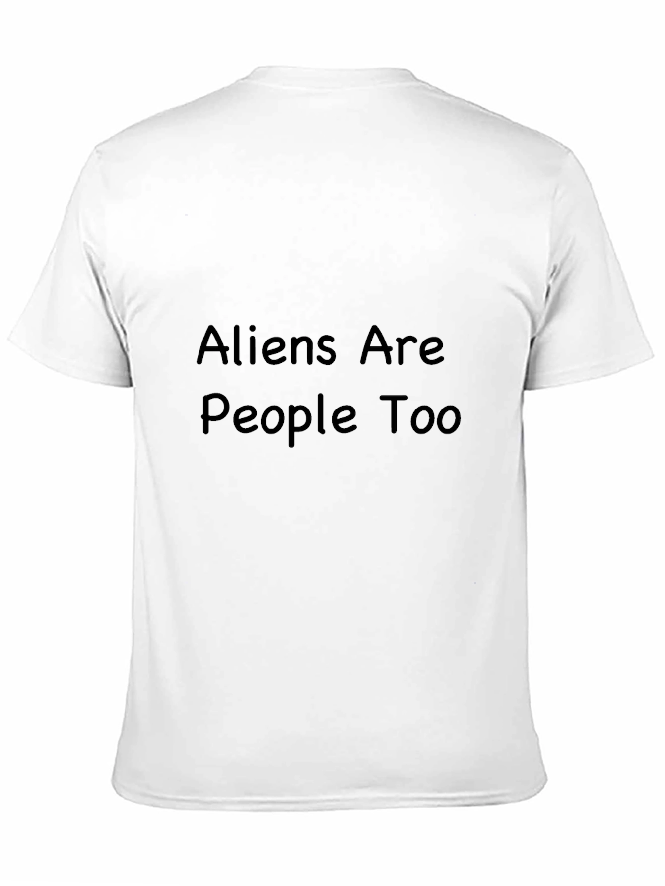 Aliens Are People Too T-Shirt - Black Crew Neck