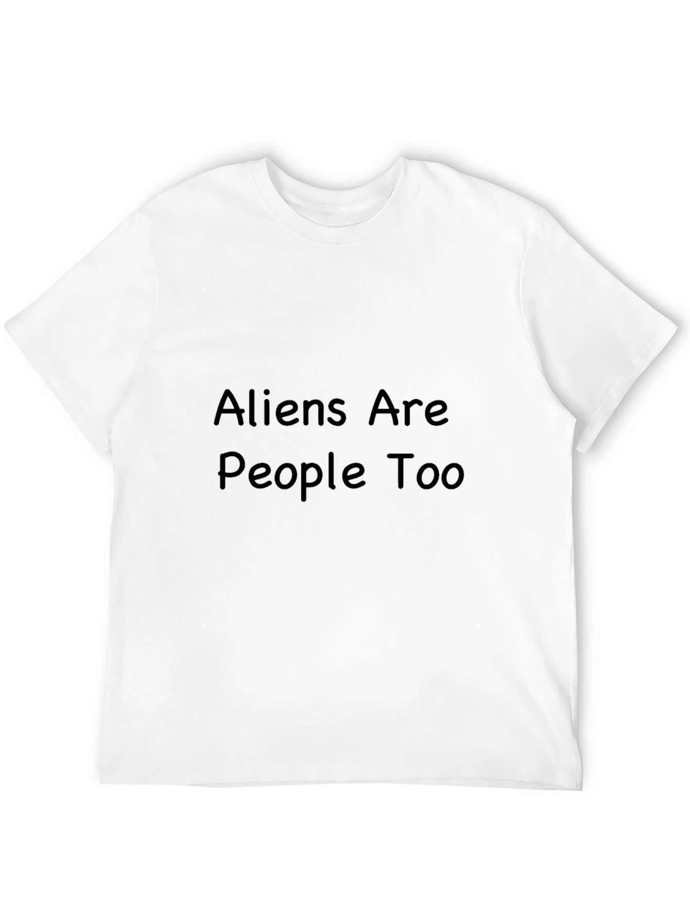 Aliens Are People Too T-Shirt - Black Crew Neck