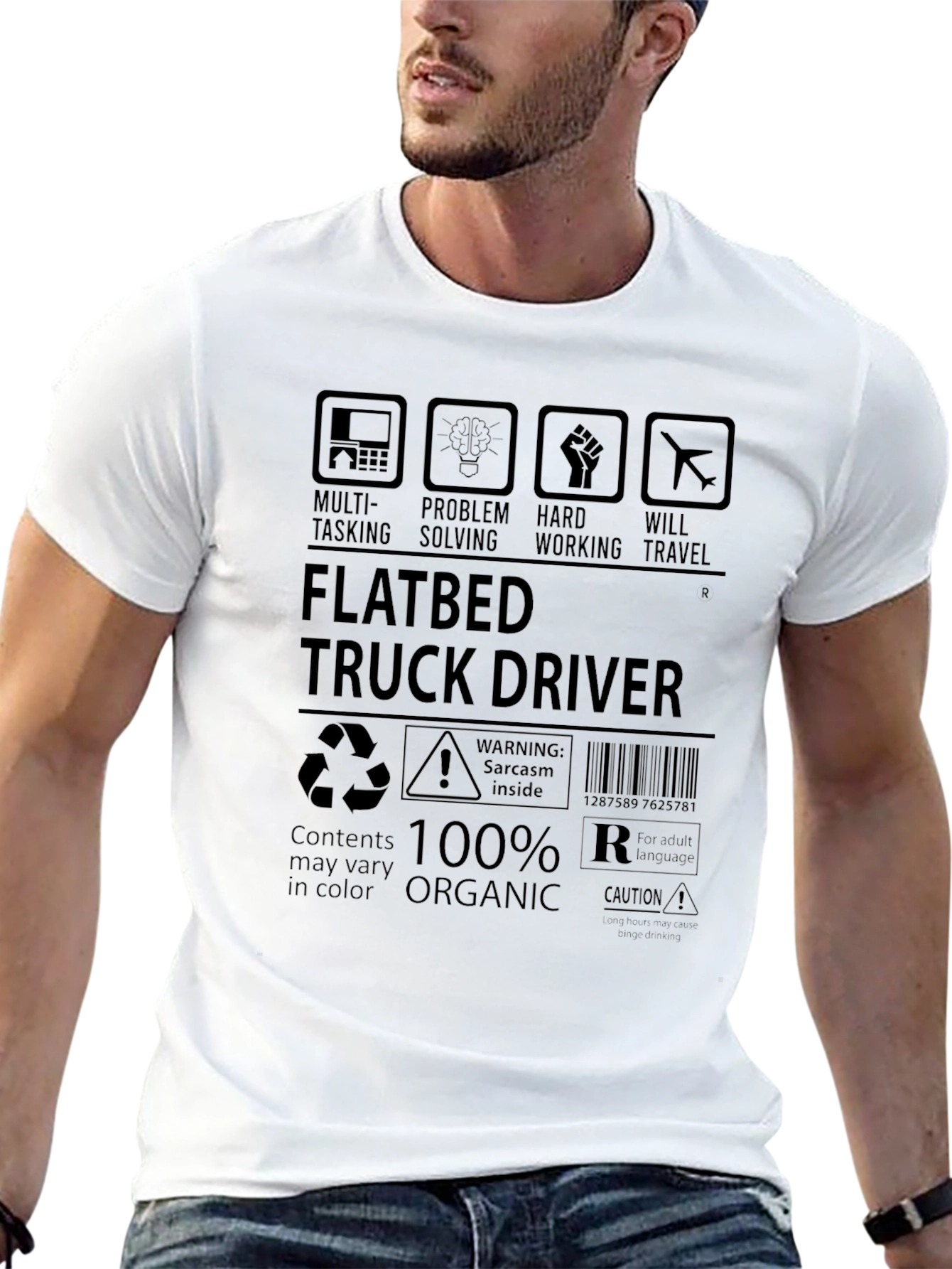 Flatbed Truck Driver T-Shirt - 100% Organic