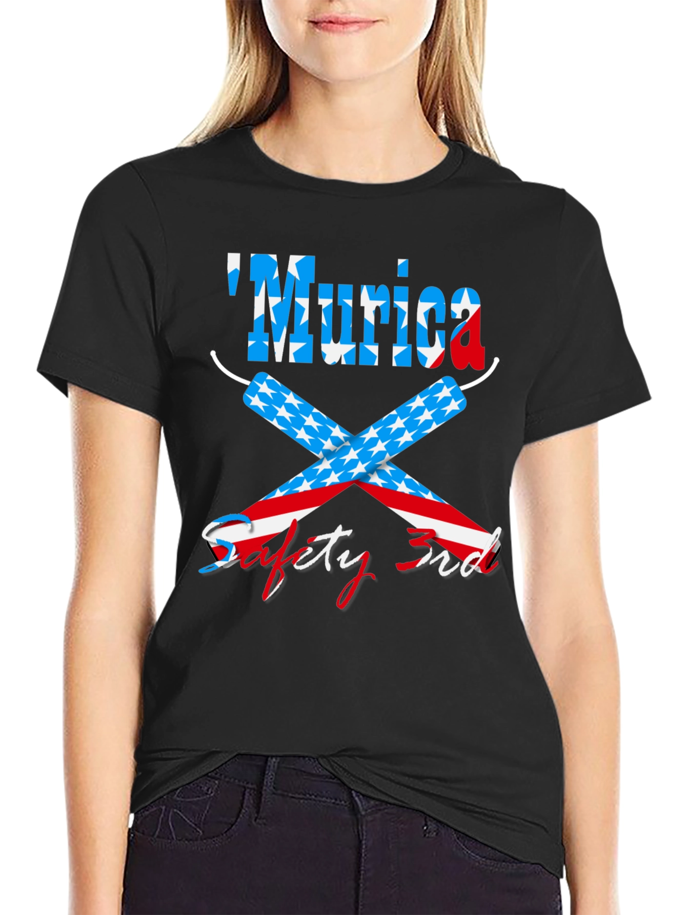 Funny Patriotic Murica Safety 3rd Graphic T-Shirt