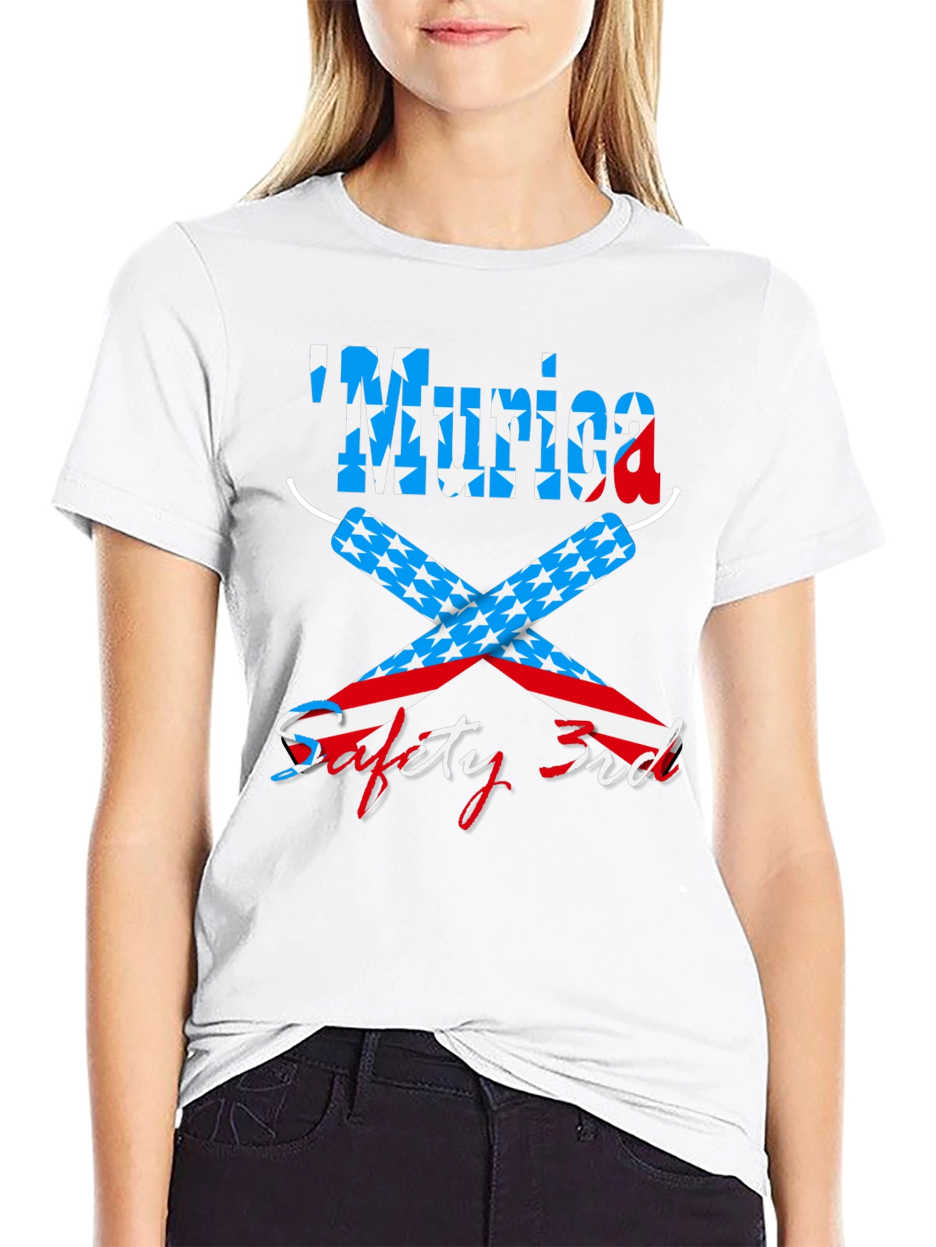 Funny Patriotic Murica Safety 3rd Graphic T-Shirt