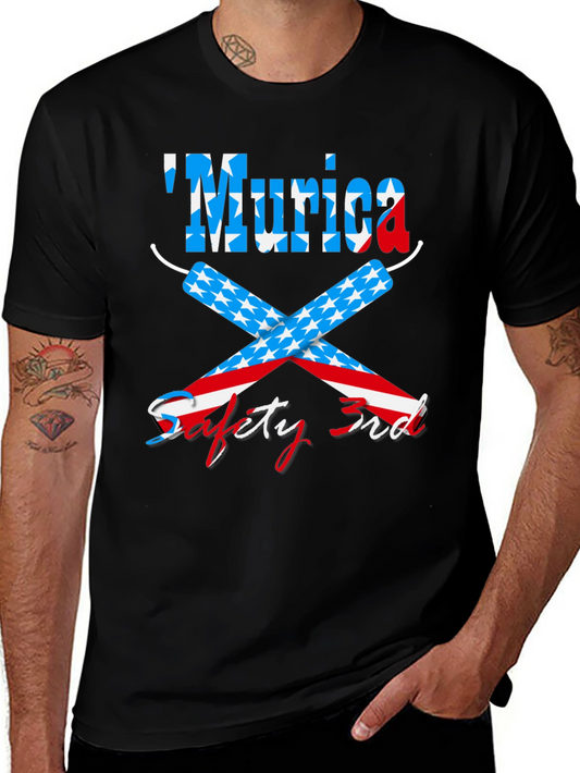 Funny Patriotic Murica Safety 3rd Graphic T-Shirt
