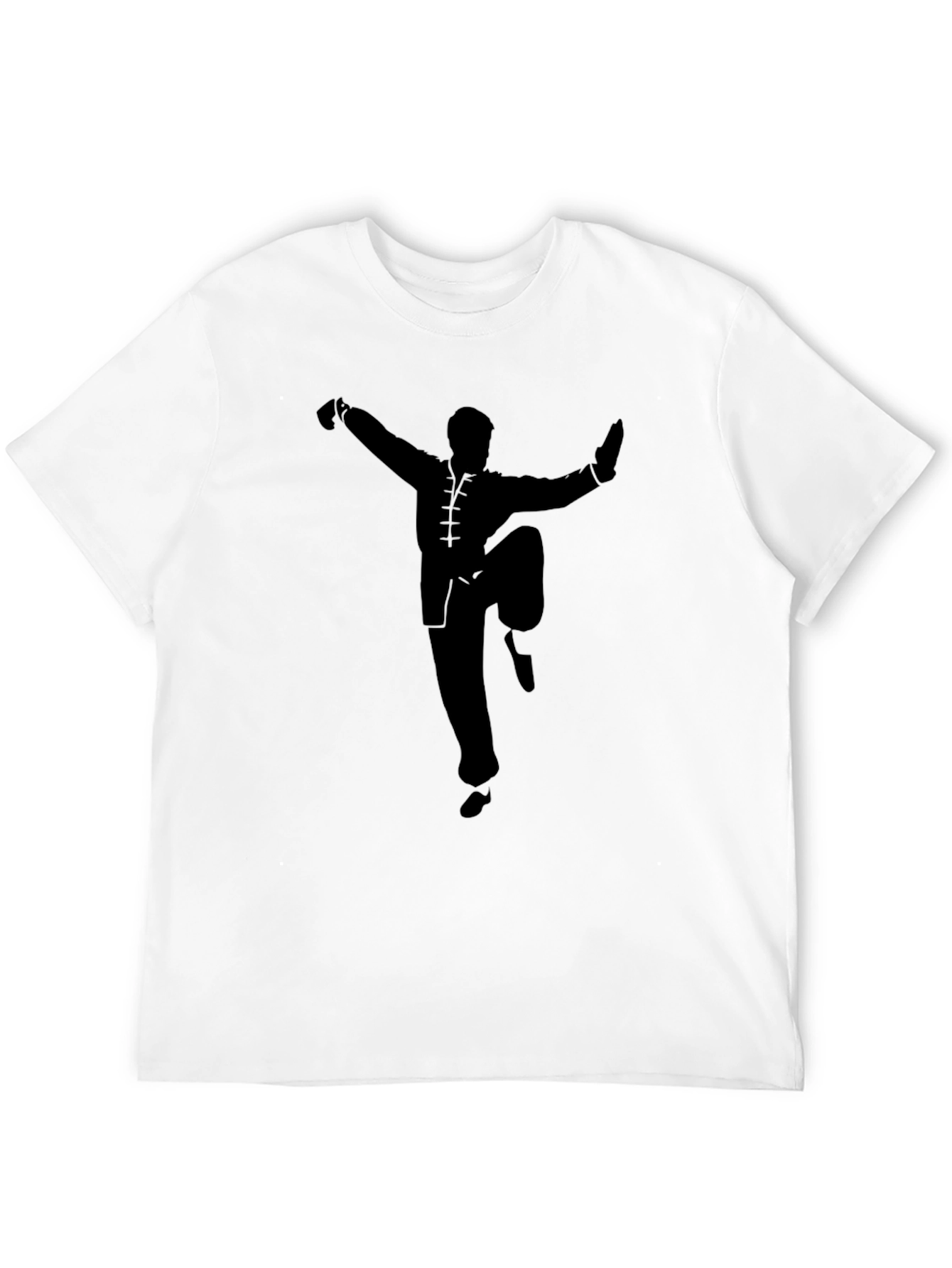 Black Martial Arts T-Shirt - Kung Fu Silhouette
