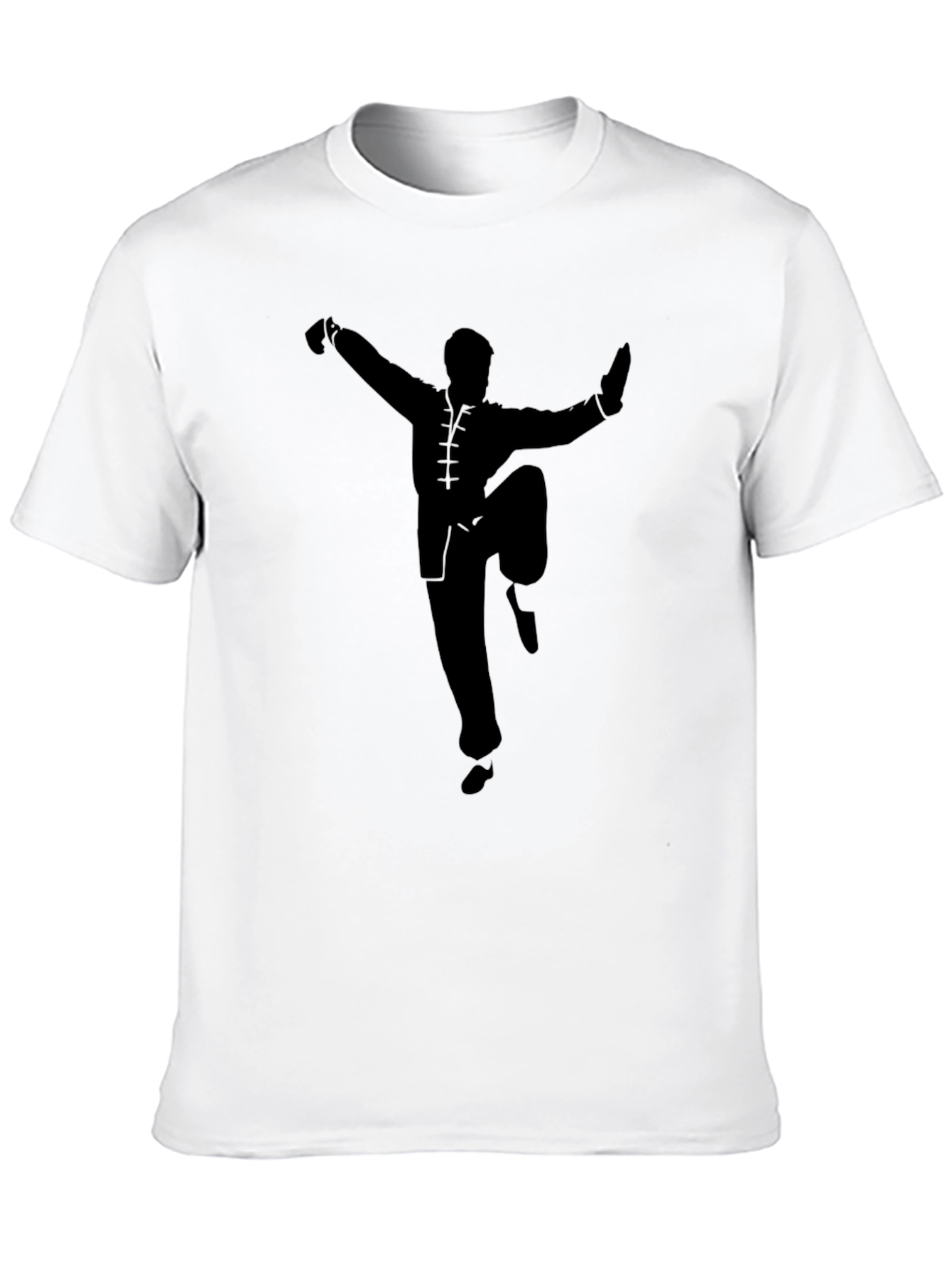 Black Martial Arts T-Shirt - Kung Fu Silhouette