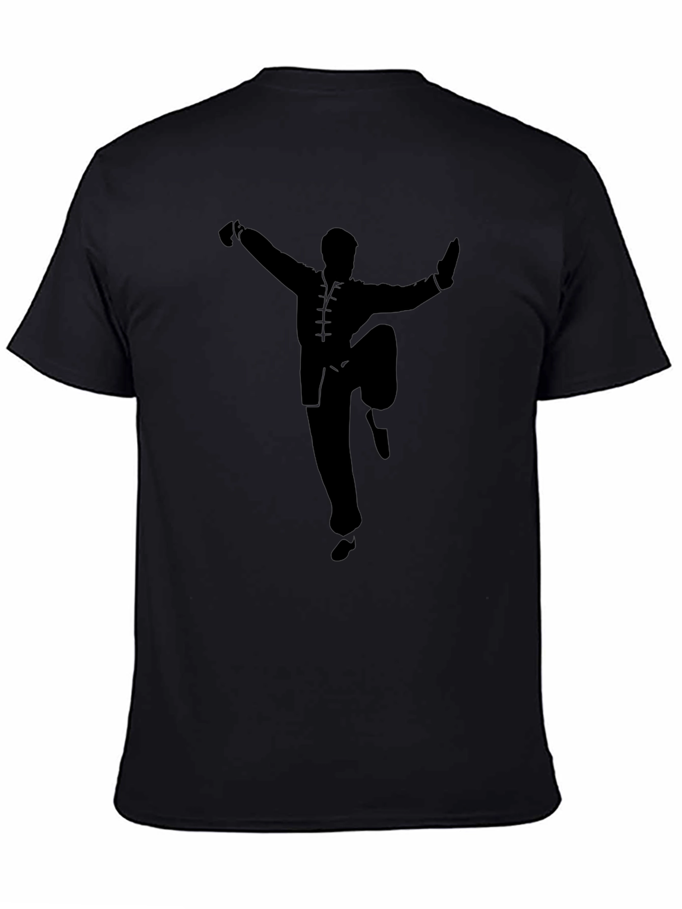 Black Martial Arts T-Shirt - Kung Fu Silhouette