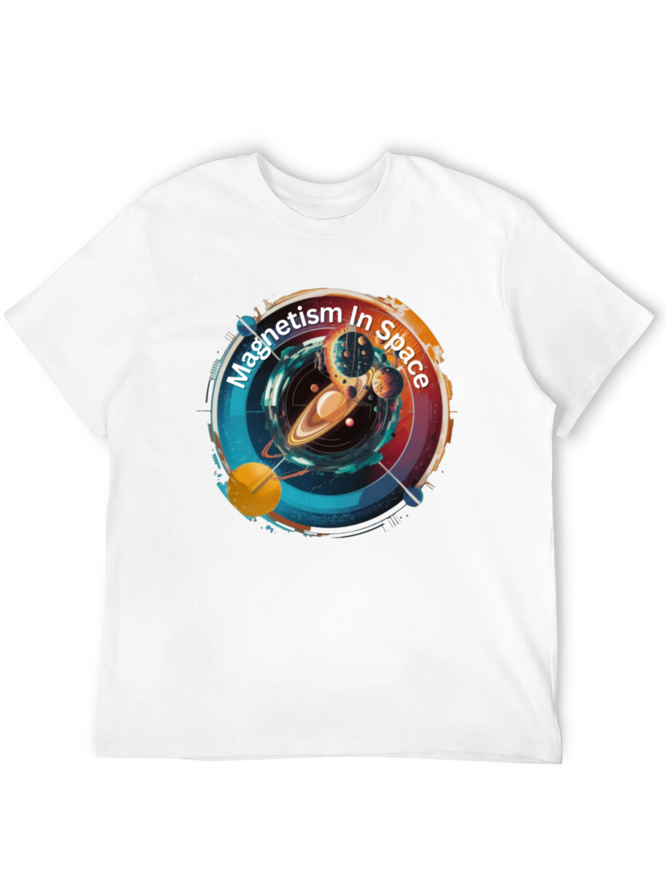 Magnetism In Space Black T-Shirt