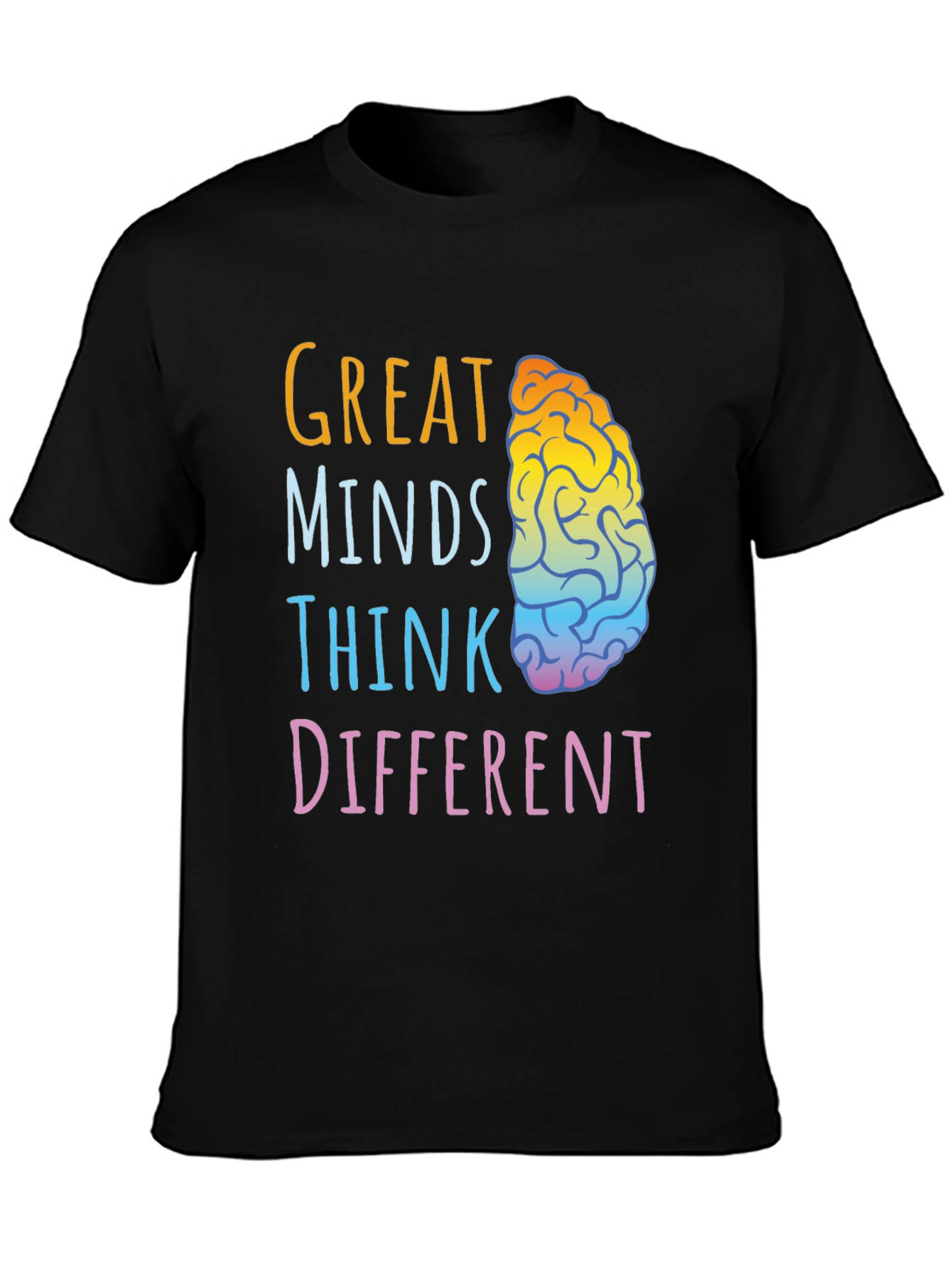 Great Minds Think Different Brain Graphic T-Shirt