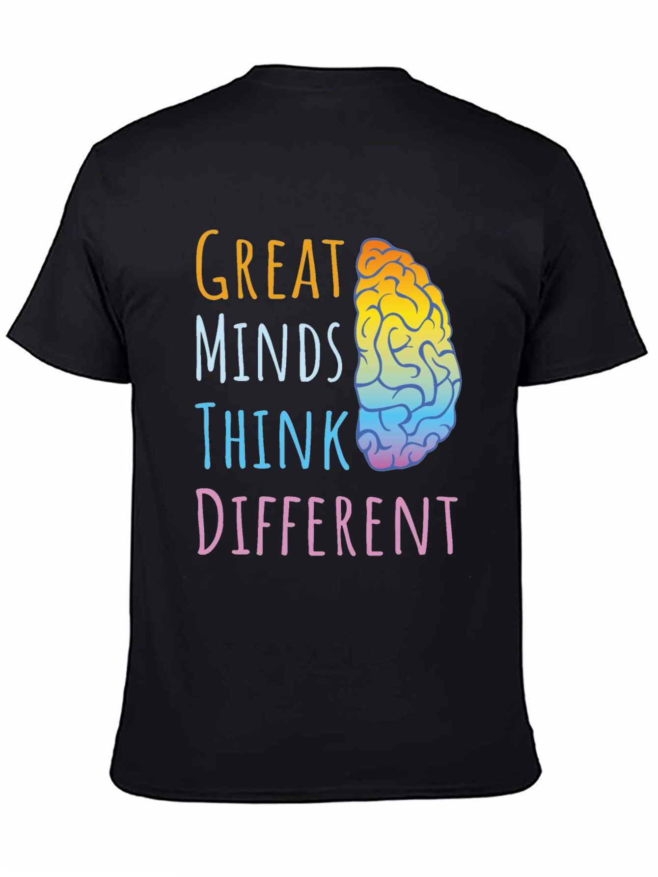 Great Minds Think Different Brain Graphic T-Shirt