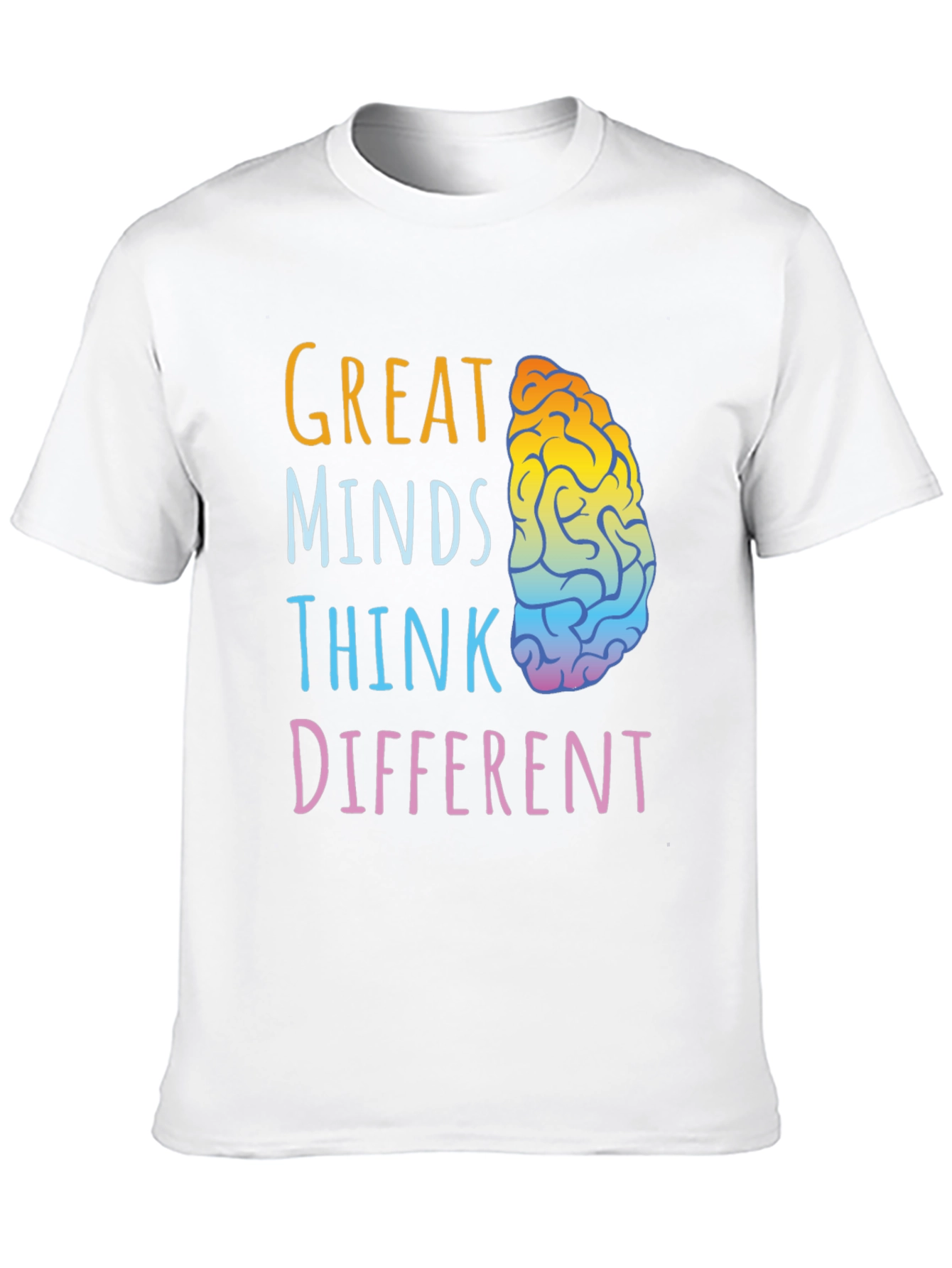 Great Minds Think Different Brain Graphic T-Shirt