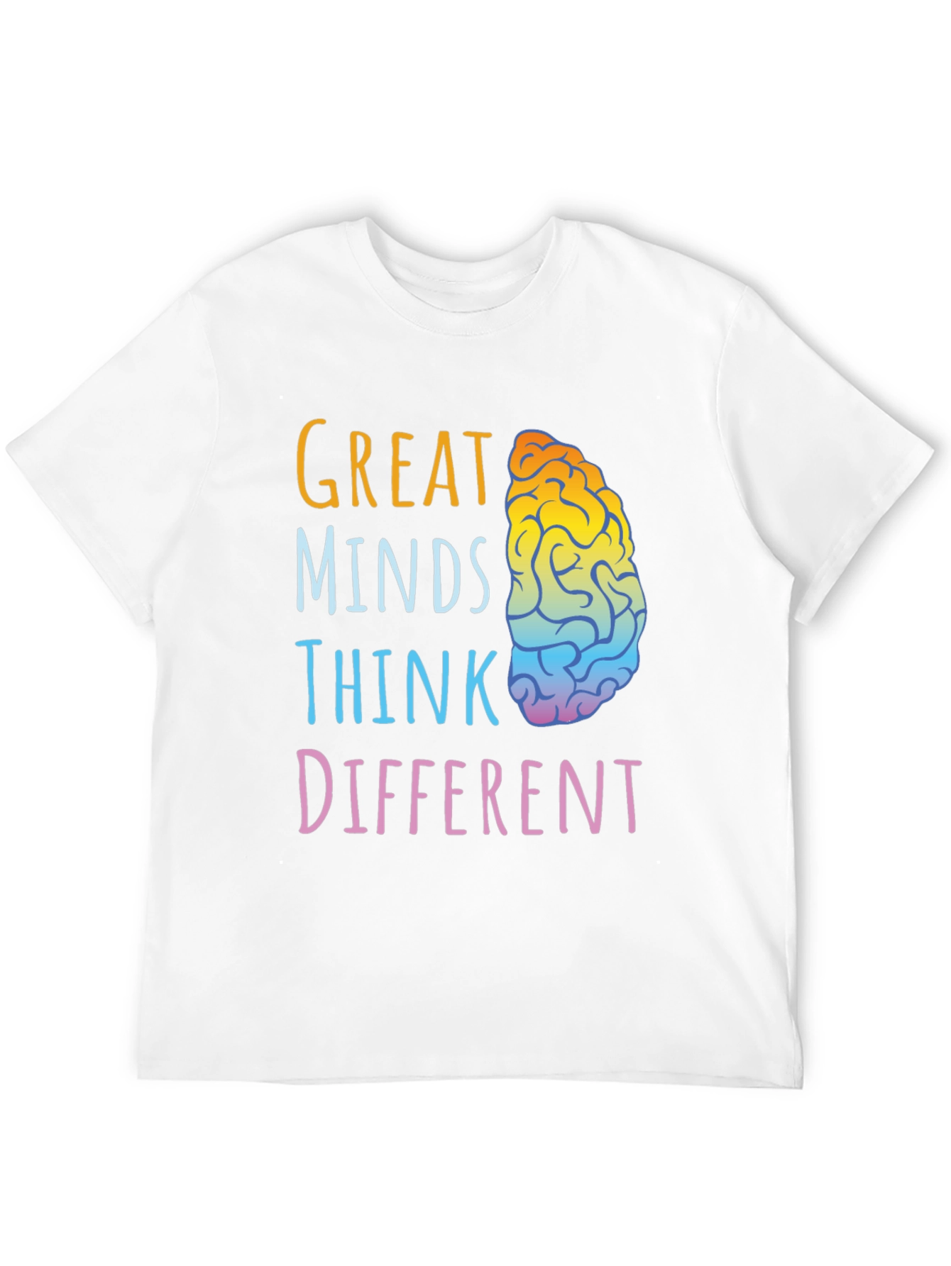 Great Minds Think Different Brain Graphic T-Shirt